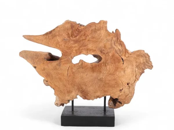 Table Top Organic Teak Sculpture- 31" Inch Tall - 6