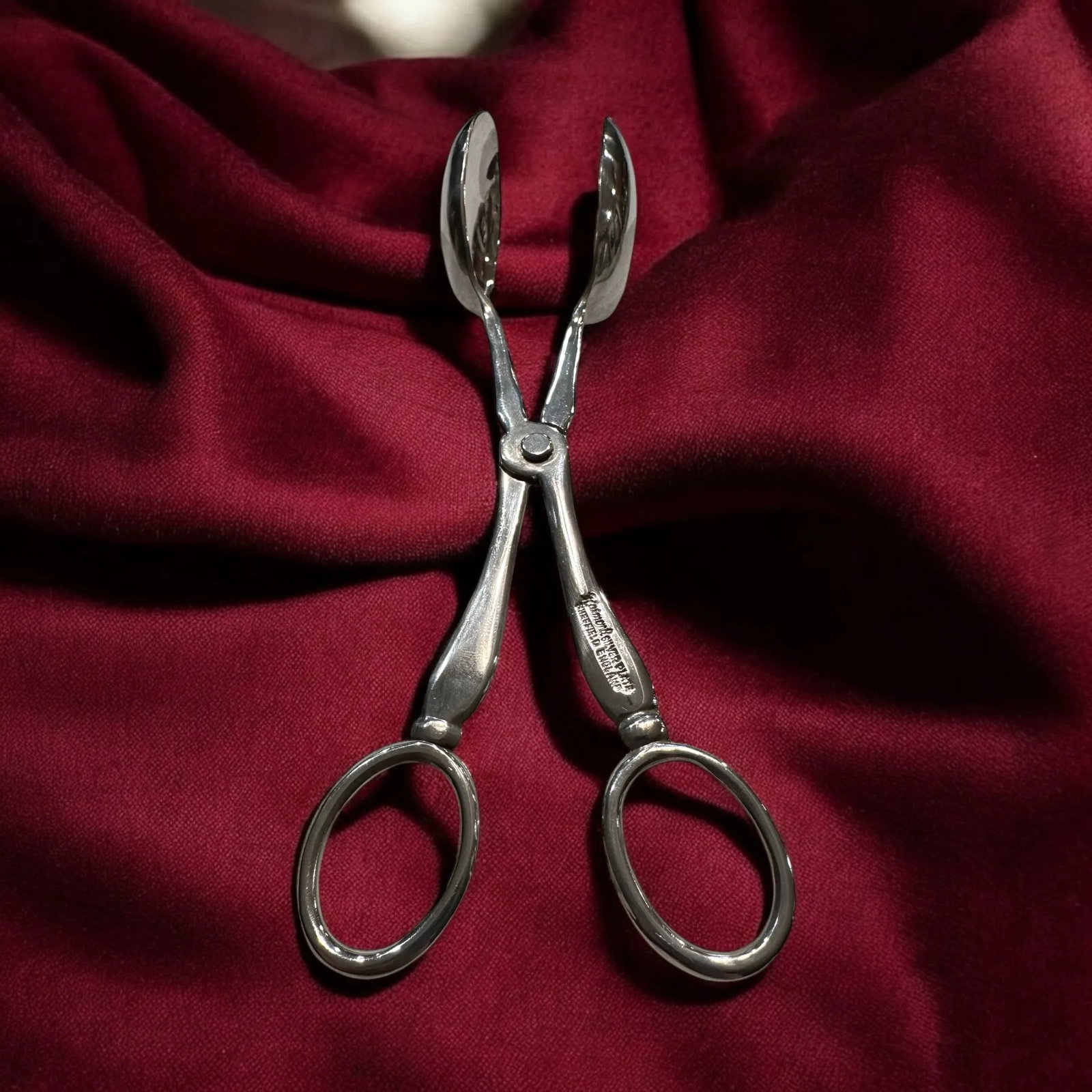 Vintage Raimond Sheffield England Silver Plate Serving Tongs - 2