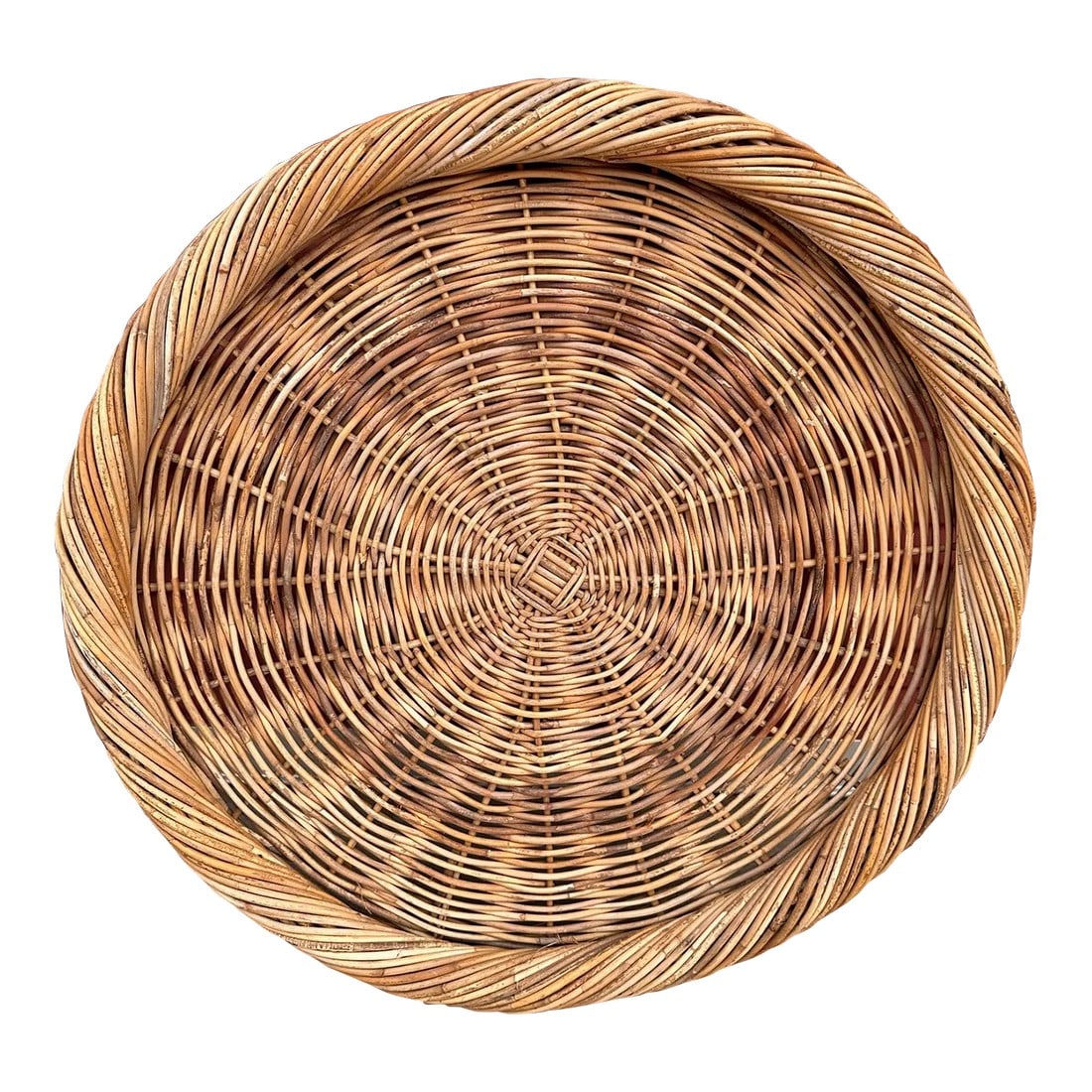 Large Rustic Thick Woven Wicker Tray: Bring the rustic warmth of wicker to the table with this handwoven tray. Lightweight piece is crafted from rattan, and sits comfortably at both casual gatherings and modern place settings. It's