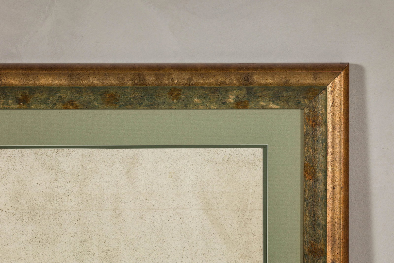 Midcentury Japanese Minimalist Botanical Print in Custom Gold Frame under Glass - 9