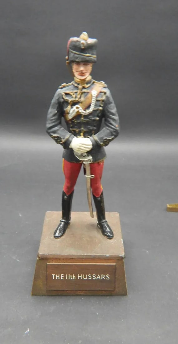 1950s Sentry Box Reed England British Officers Figurines Hussars Lancers Signals - Set of 3 - 4
