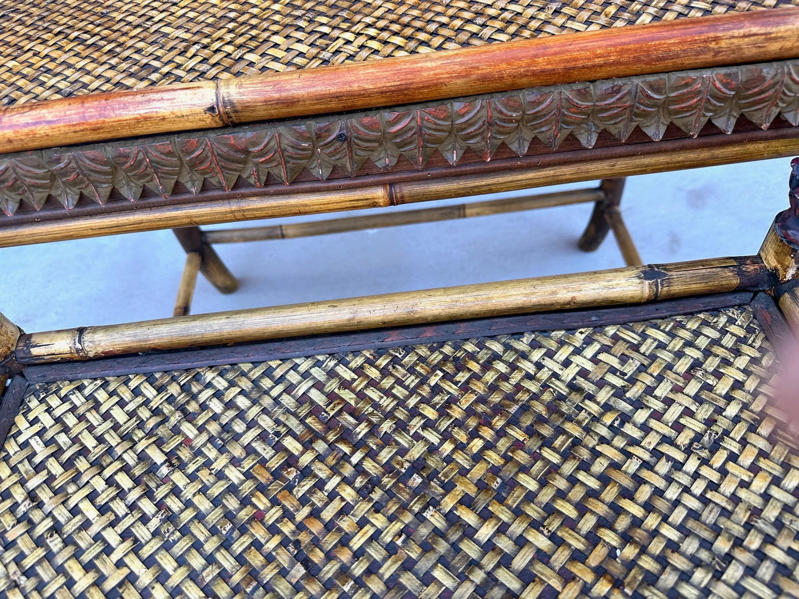 Vintage Bamboo & Woven Rattan Nesting Tables - 8