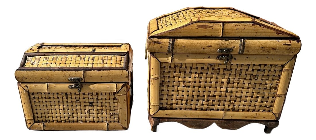 Pair of Bamboo Storage Boxes (1 of 9)