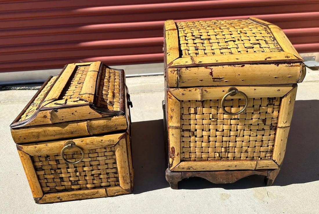 Pair of Bamboo Storage Boxes - 3