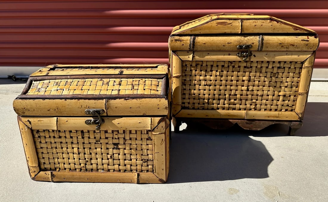 Pair of Bamboo Storage Boxes - 8