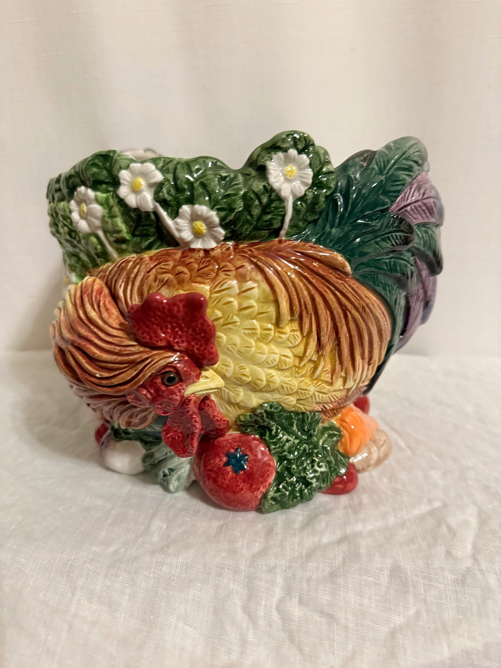 Stunning Vintage Fitz and Floyd Classics Coq Du Village Rooster Cachepot Planter - 5