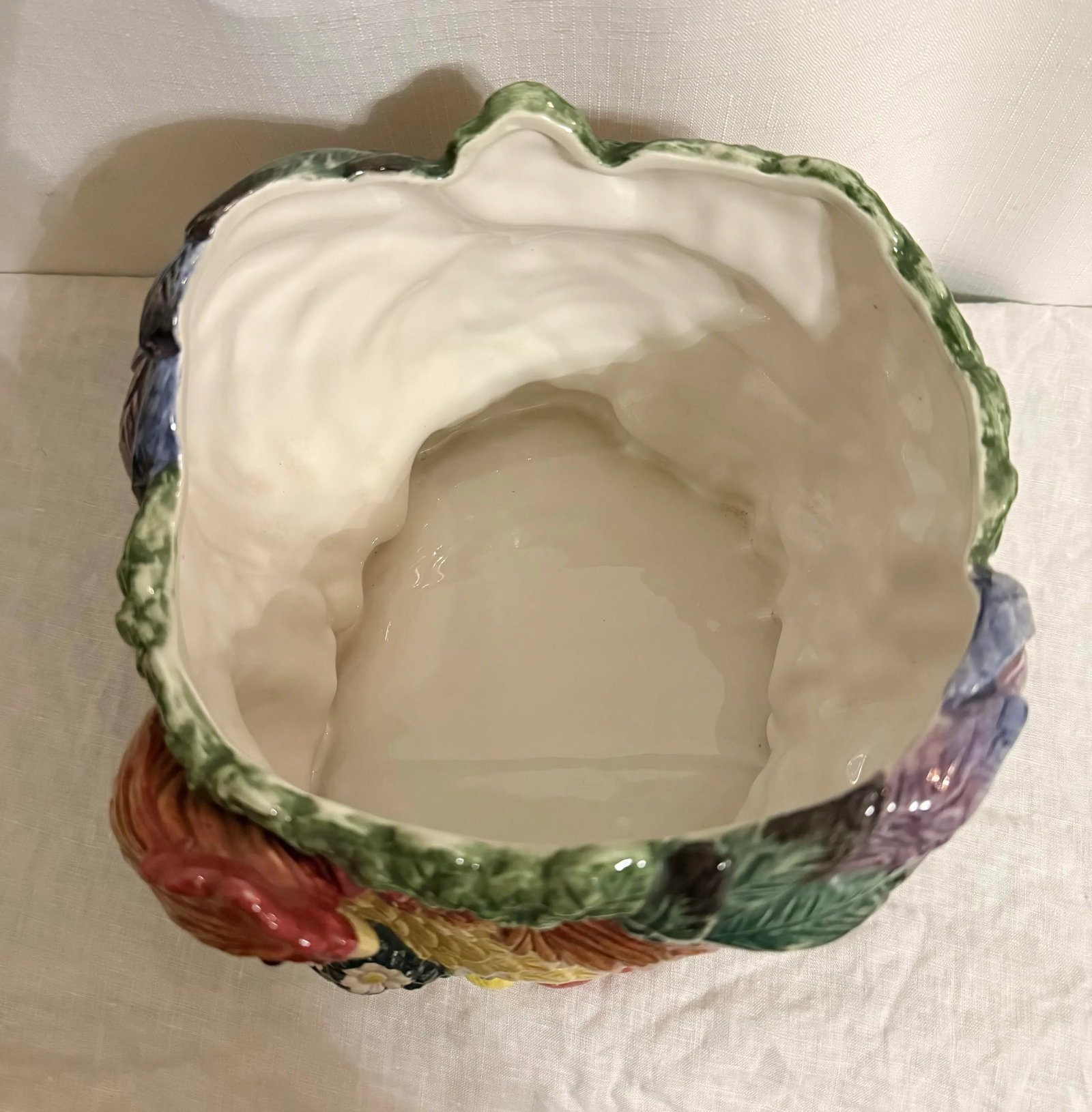 Stunning Vintage Fitz and Floyd Classics Coq Du Village Rooster Cachepot Planter - 6