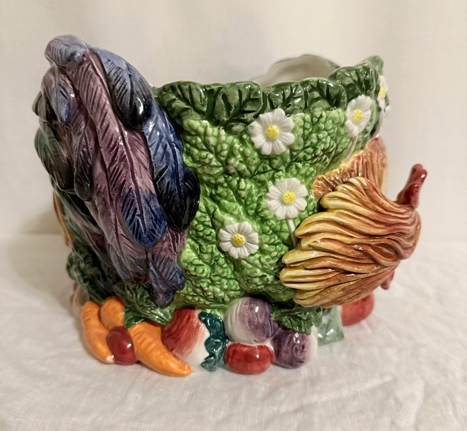 Stunning Vintage Fitz and Floyd Classics Coq Du Village Rooster Cachepot Planter - 8