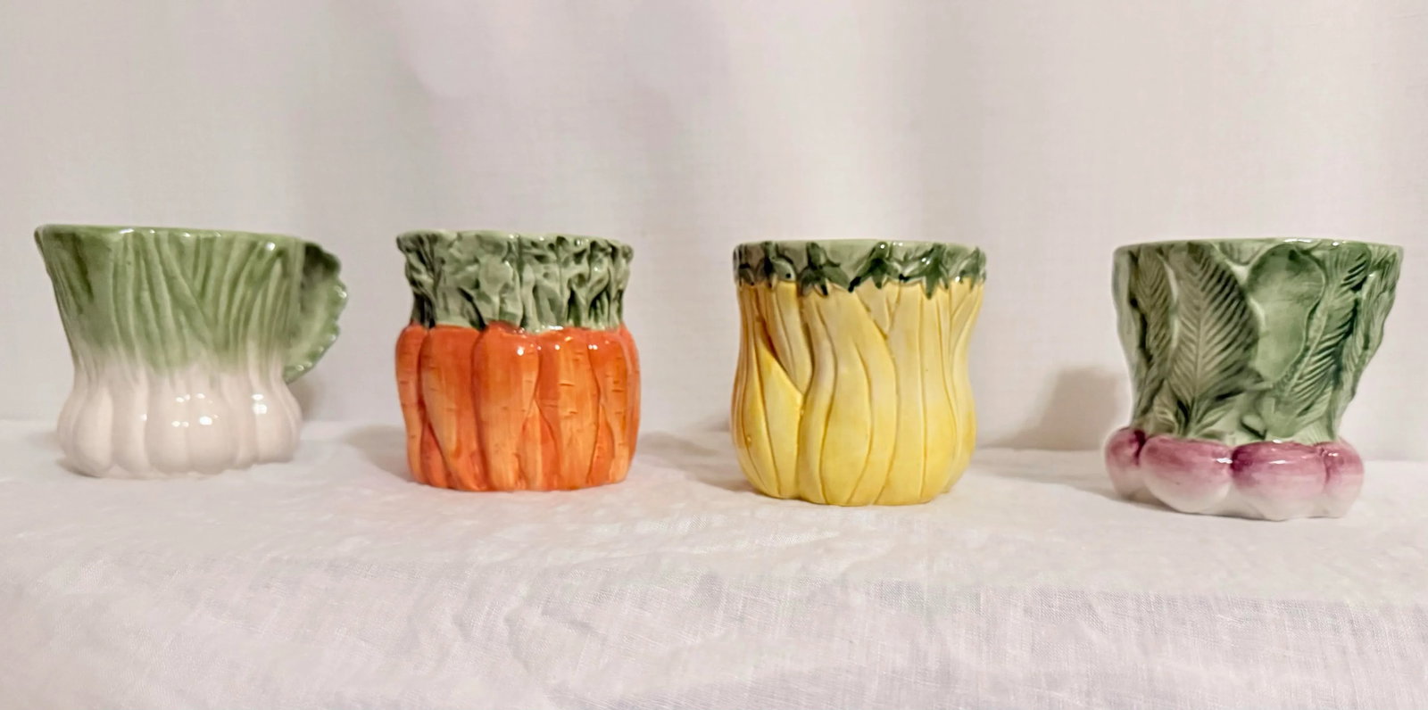 Chic Vintage 1988 Fitz and Floyd Harvest Vegetable Mugs - Set of 4 - 8