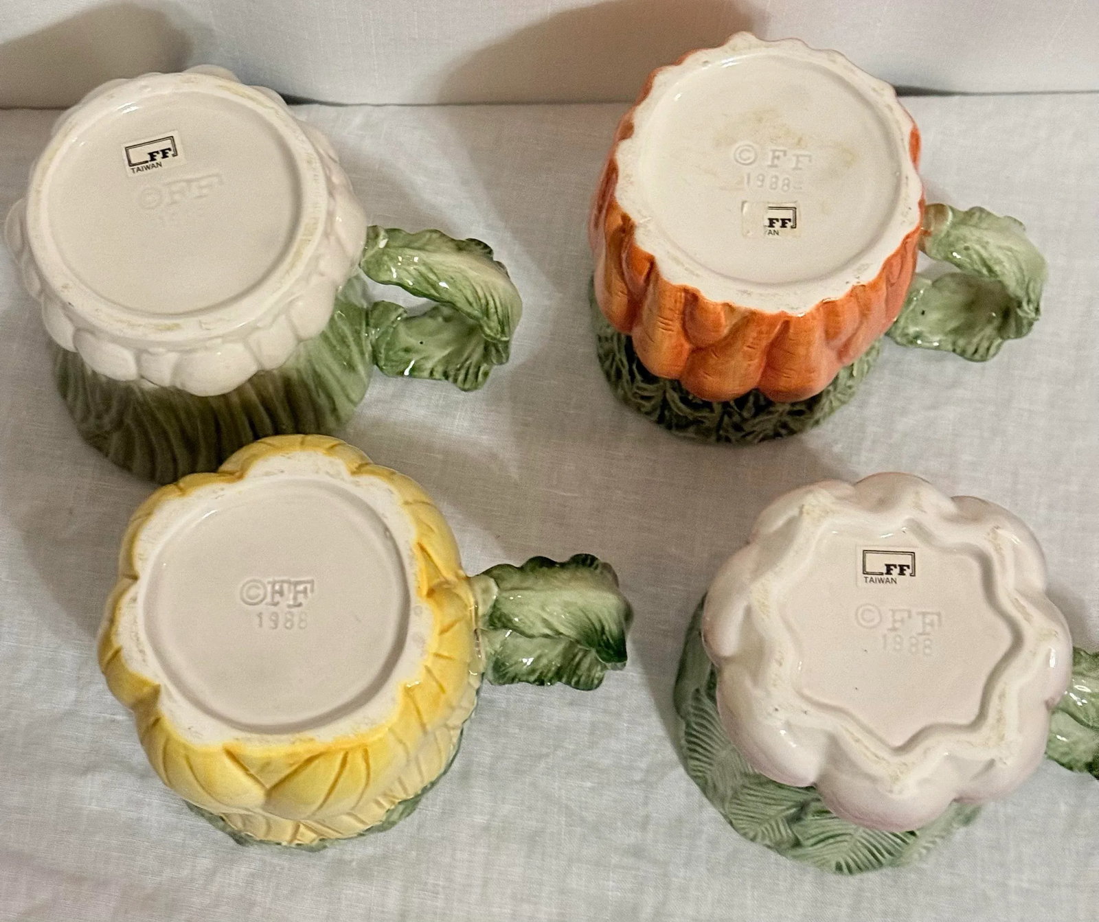 Chic Vintage 1988 Fitz and Floyd Harvest Vegetable Mugs - Set of 4 - 9