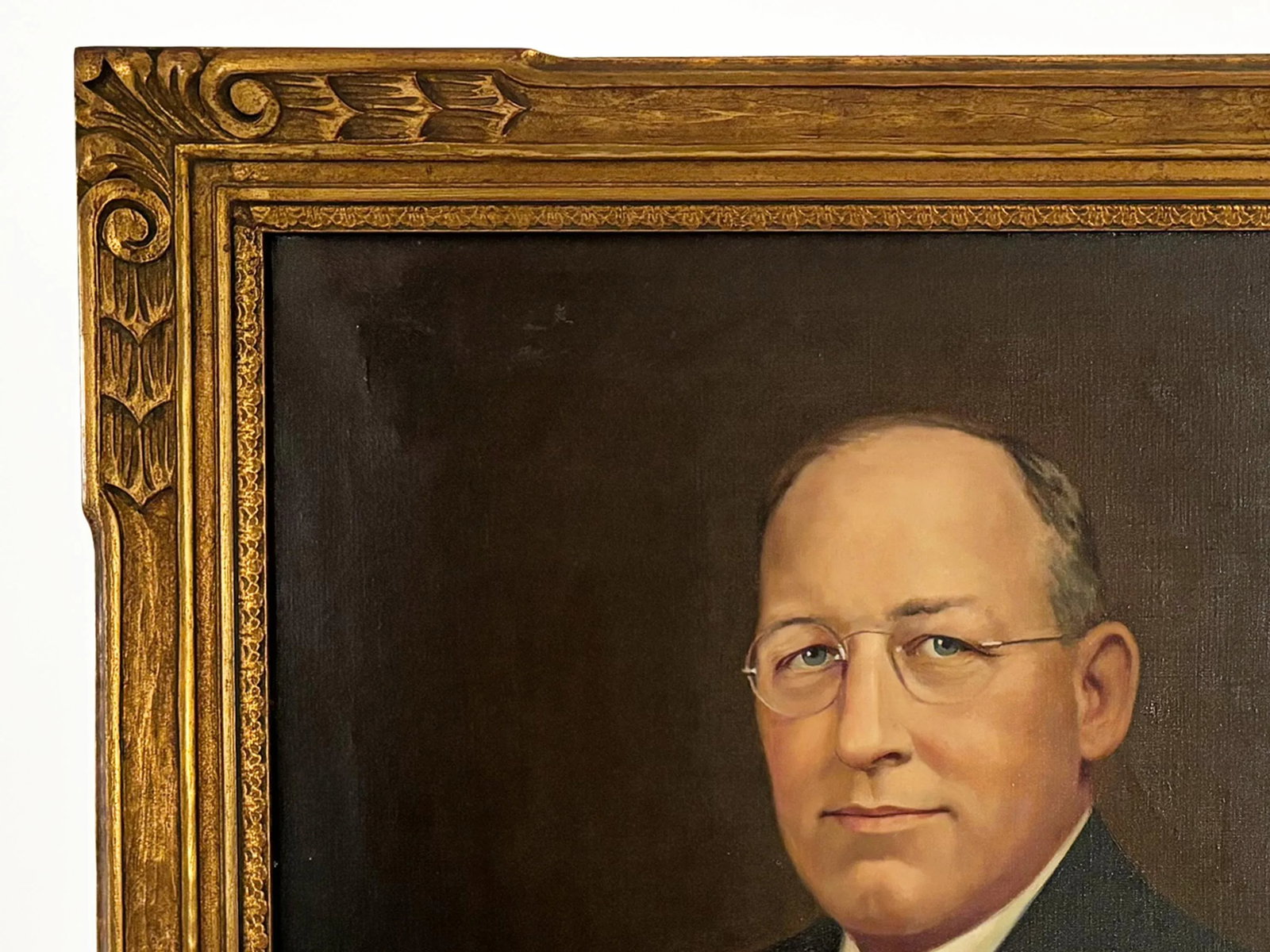 1920s Antique Portrait Oil Painting of a Gentleman, Framed - 4