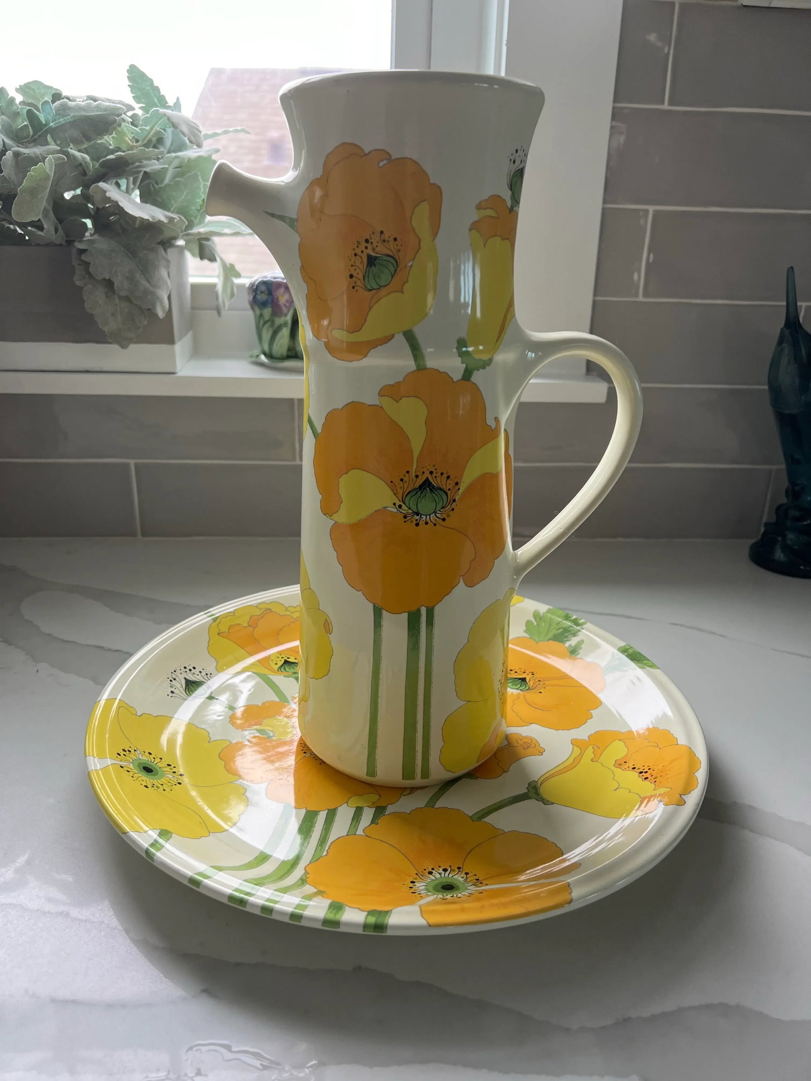 Mid Century 13" Platter by Metlox Poppytrail Wild Poppy - 7