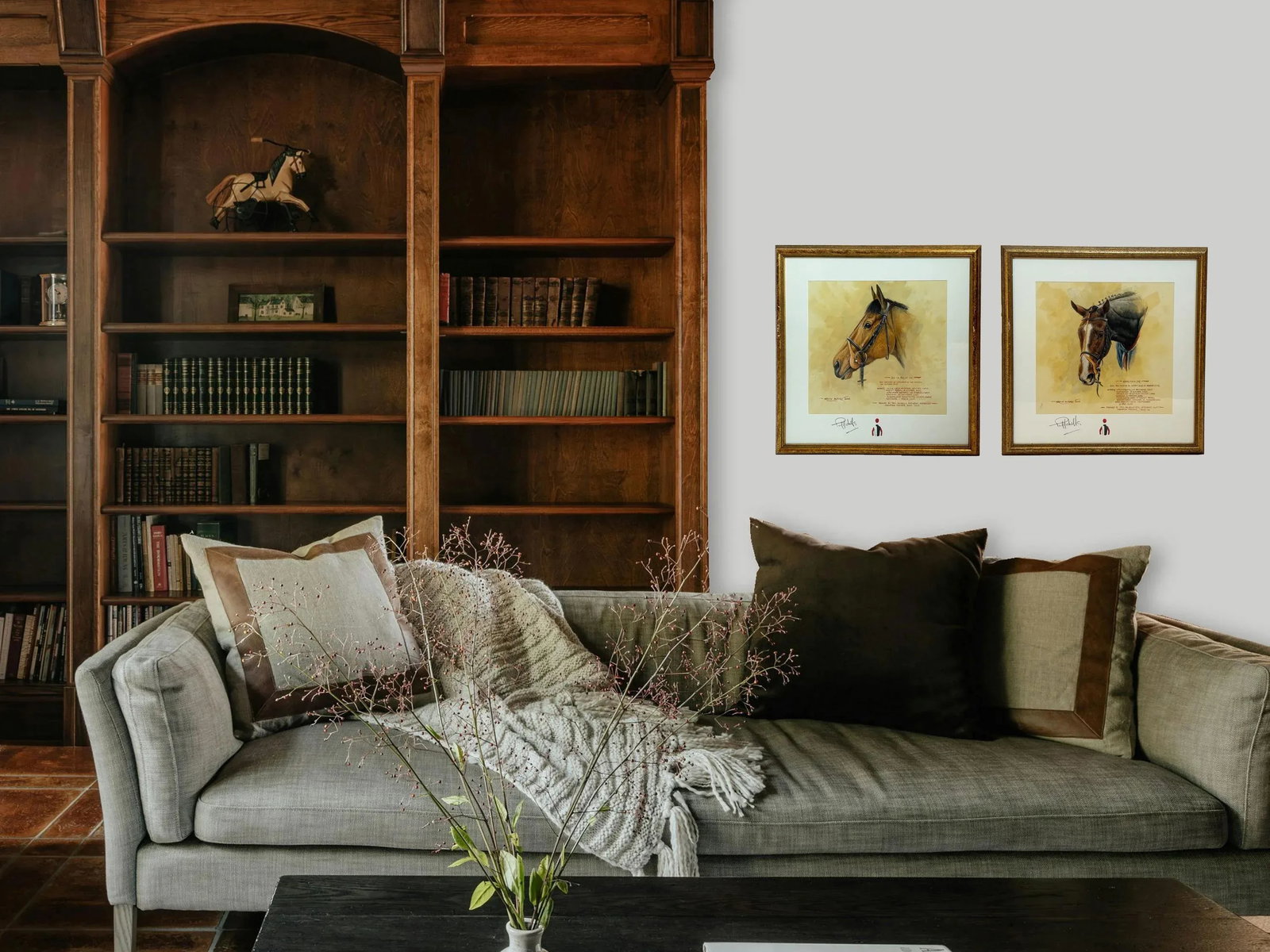 2000s "Hoo La Baloo" Vintage French Equestrian Watercolor Horse Painting by Martin Alford - 8