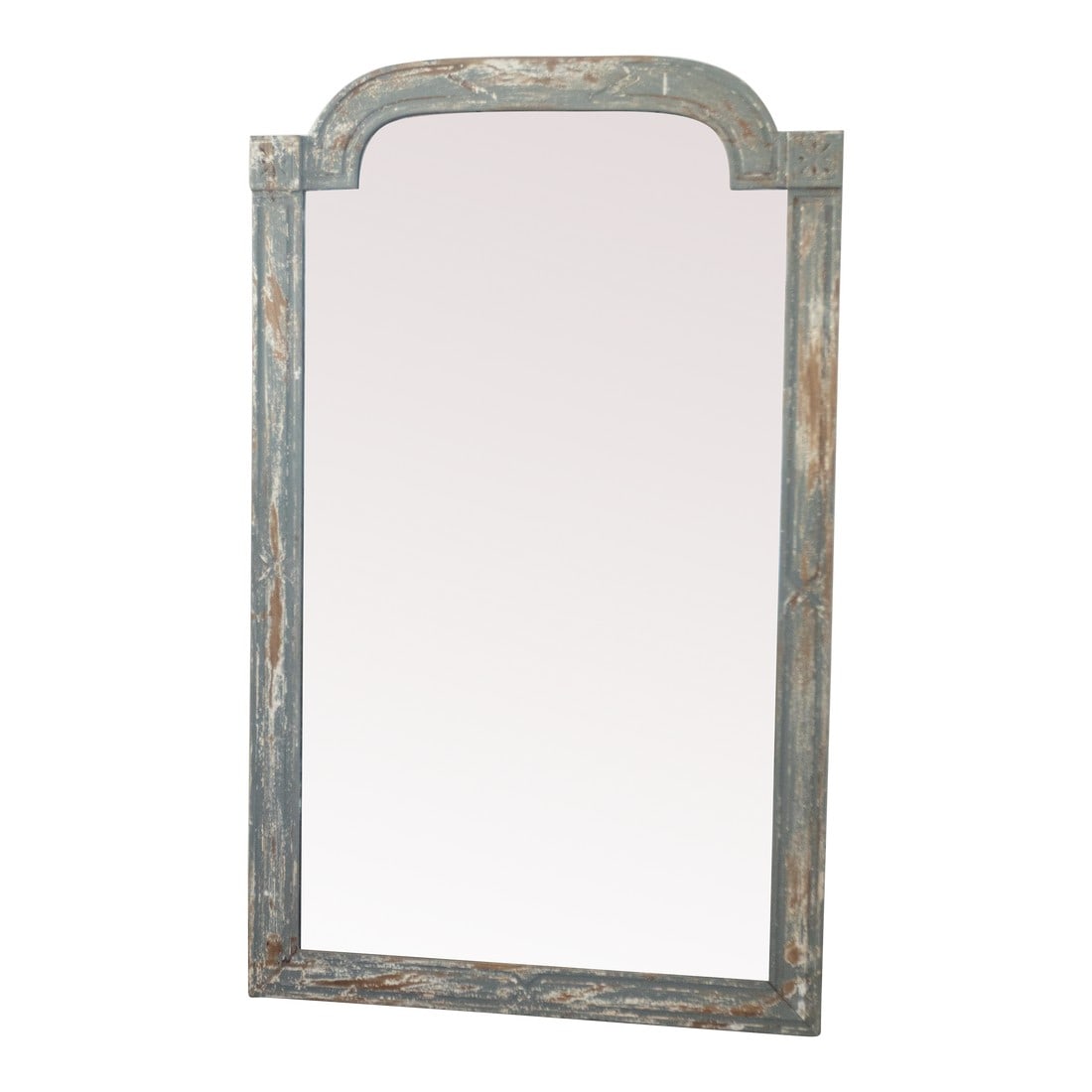 19th Century Louis XVI Style Blue Grey Carved Mirror: Discover the timeless beauty of our exquisite blue-grey Louis XVI style 19th-century mirror from France. This stunning piece features a hand-carved frame that showcases the intricate craftsmanship of