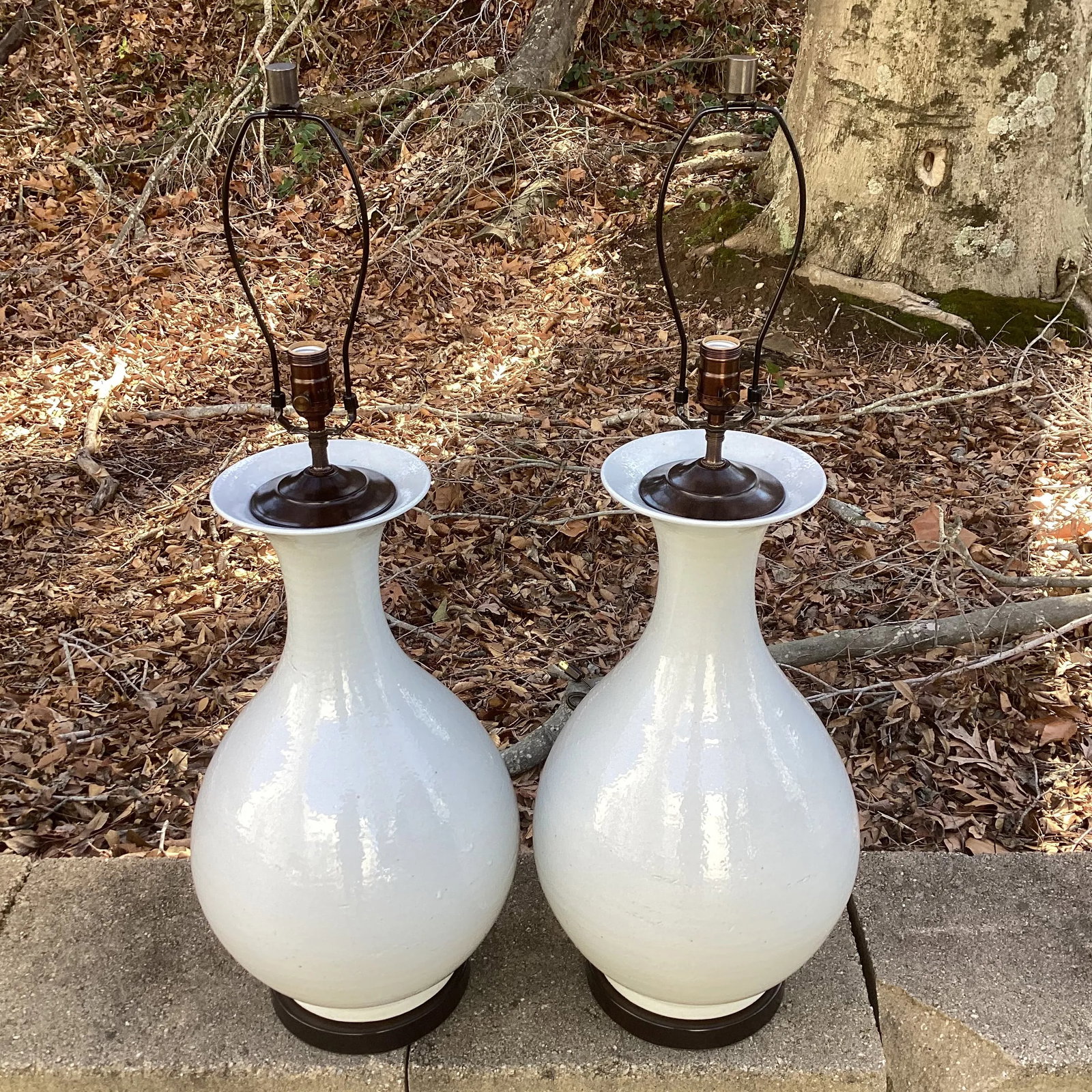 Antique Chinese Teardrop Vessels Mounted as Lamps With Oil Rubbed Bronze Hardware - a Pair - 4