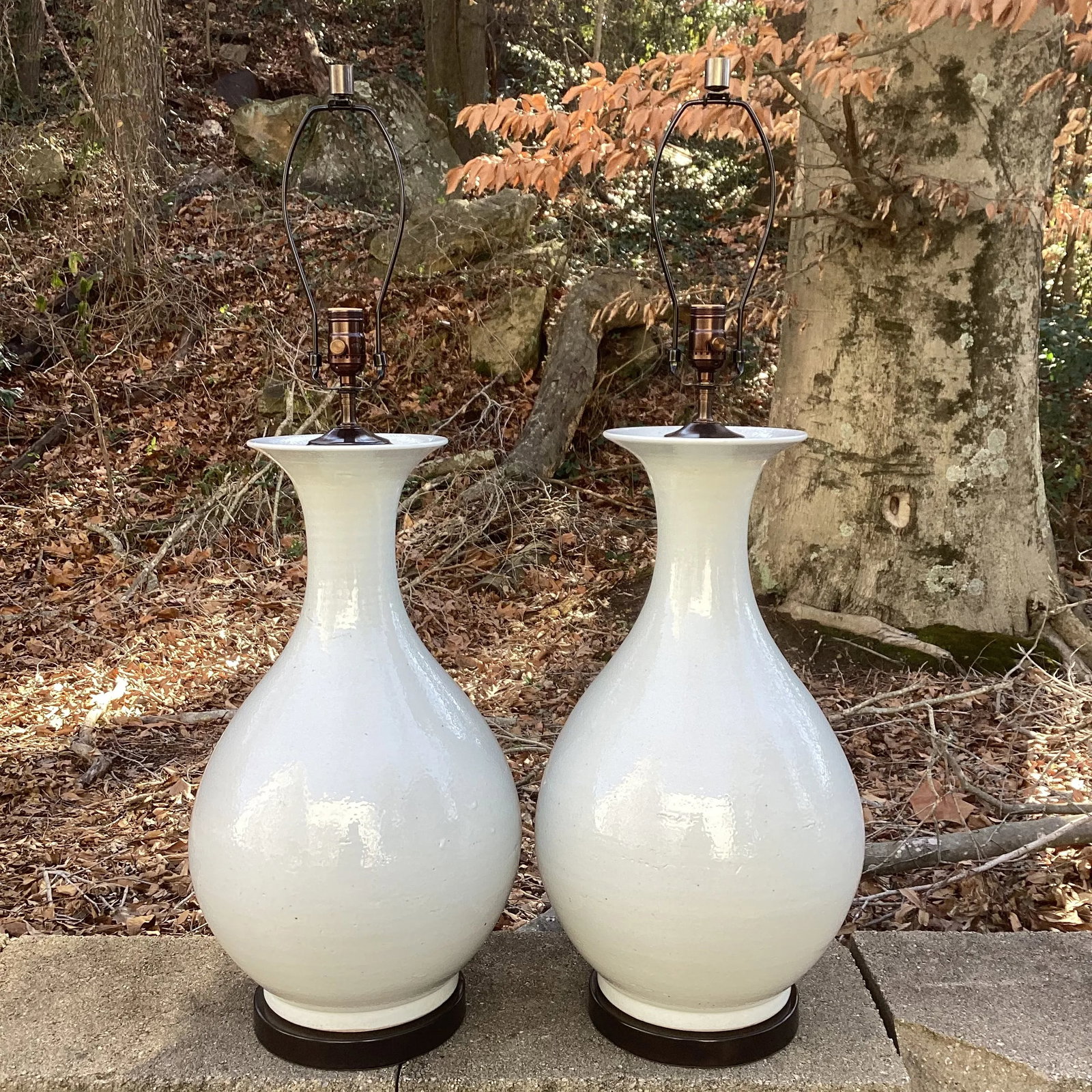 Antique Chinese Teardrop Vessels Mounted as Lamps With Oil Rubbed Bronze Hardware - a Pair - 5