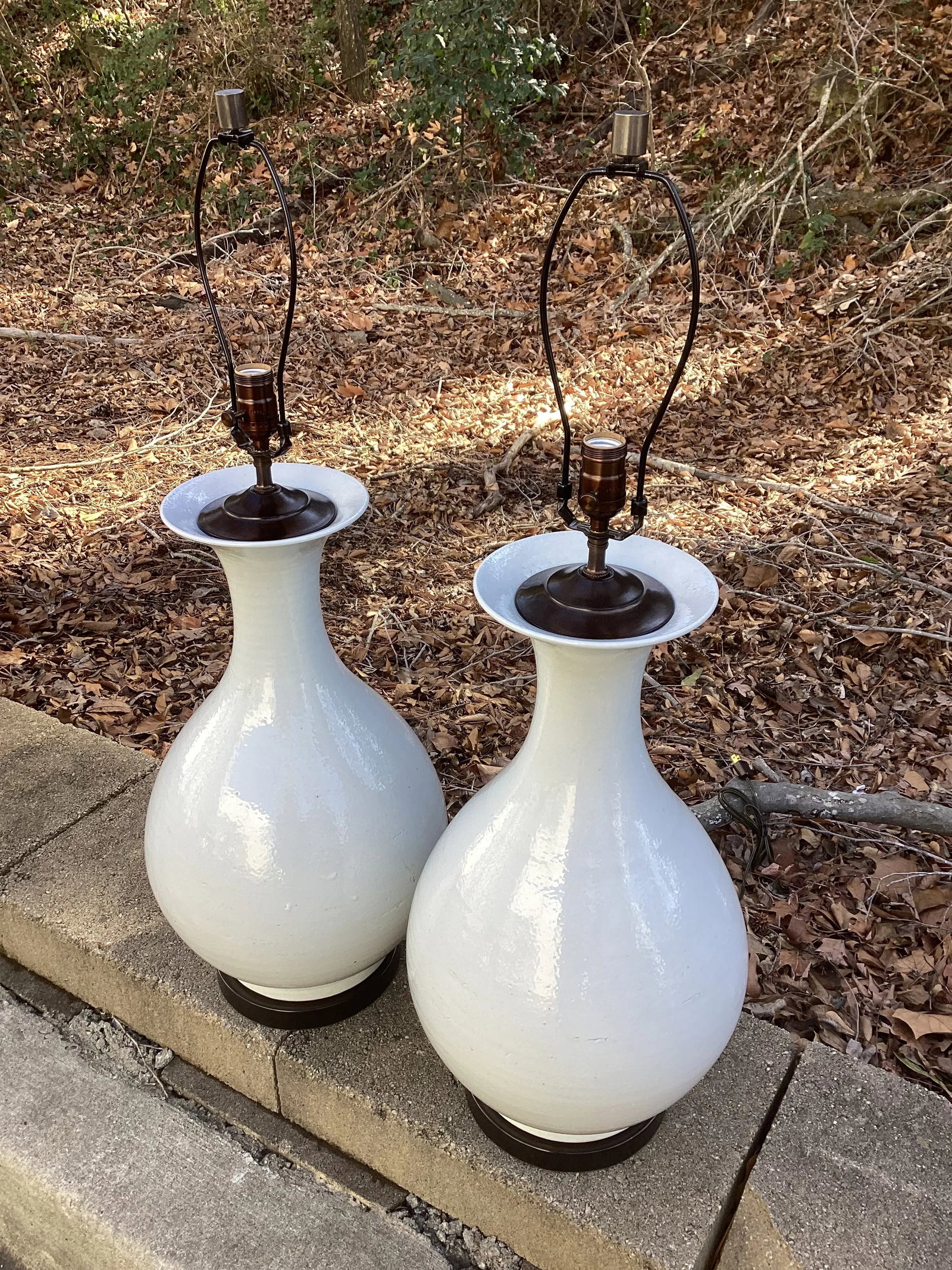 Antique Chinese Teardrop Vessels Mounted as Lamps With Oil Rubbed Bronze Hardware - a Pair - 6