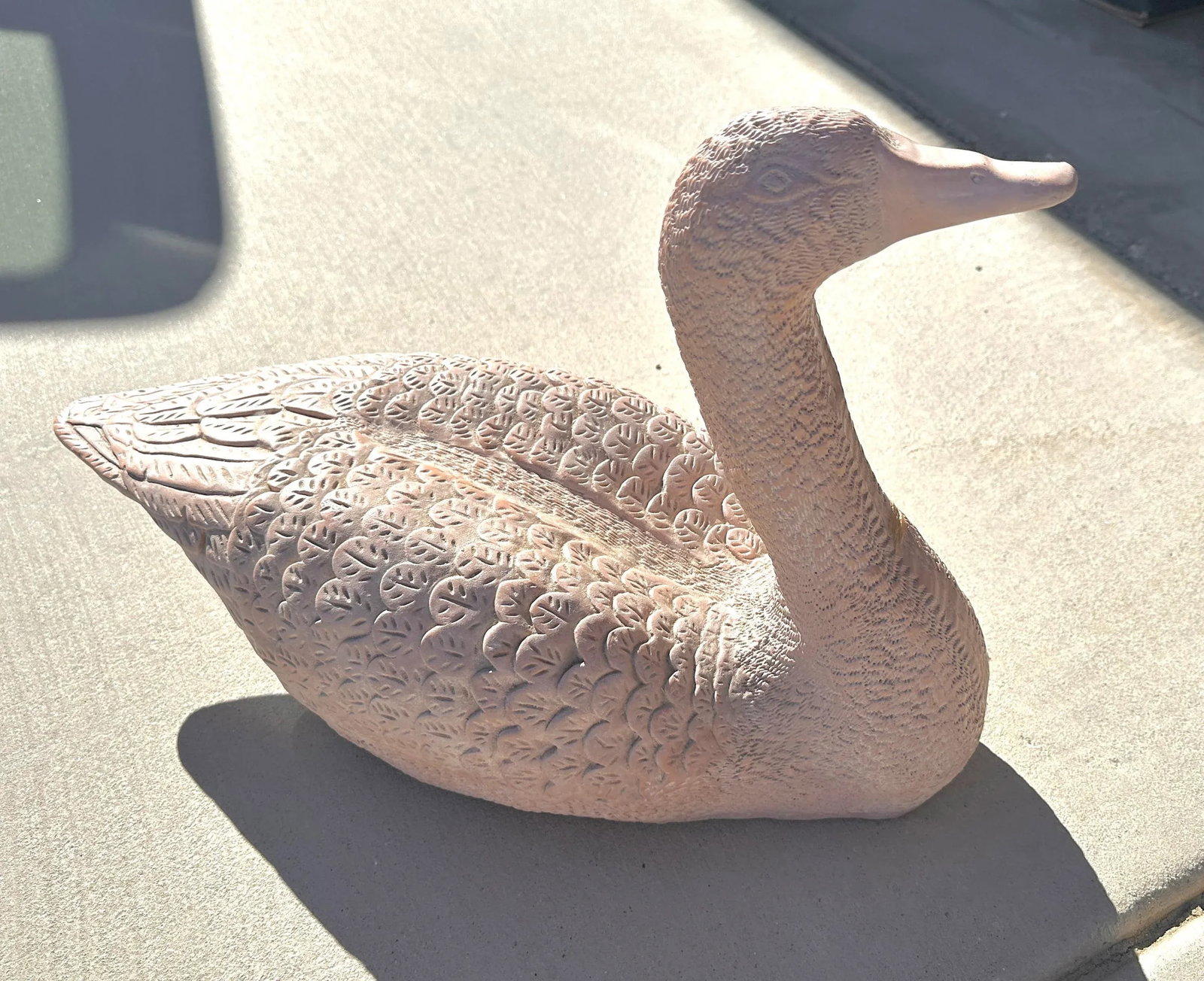 Vintage Clay Goose Statue - 2