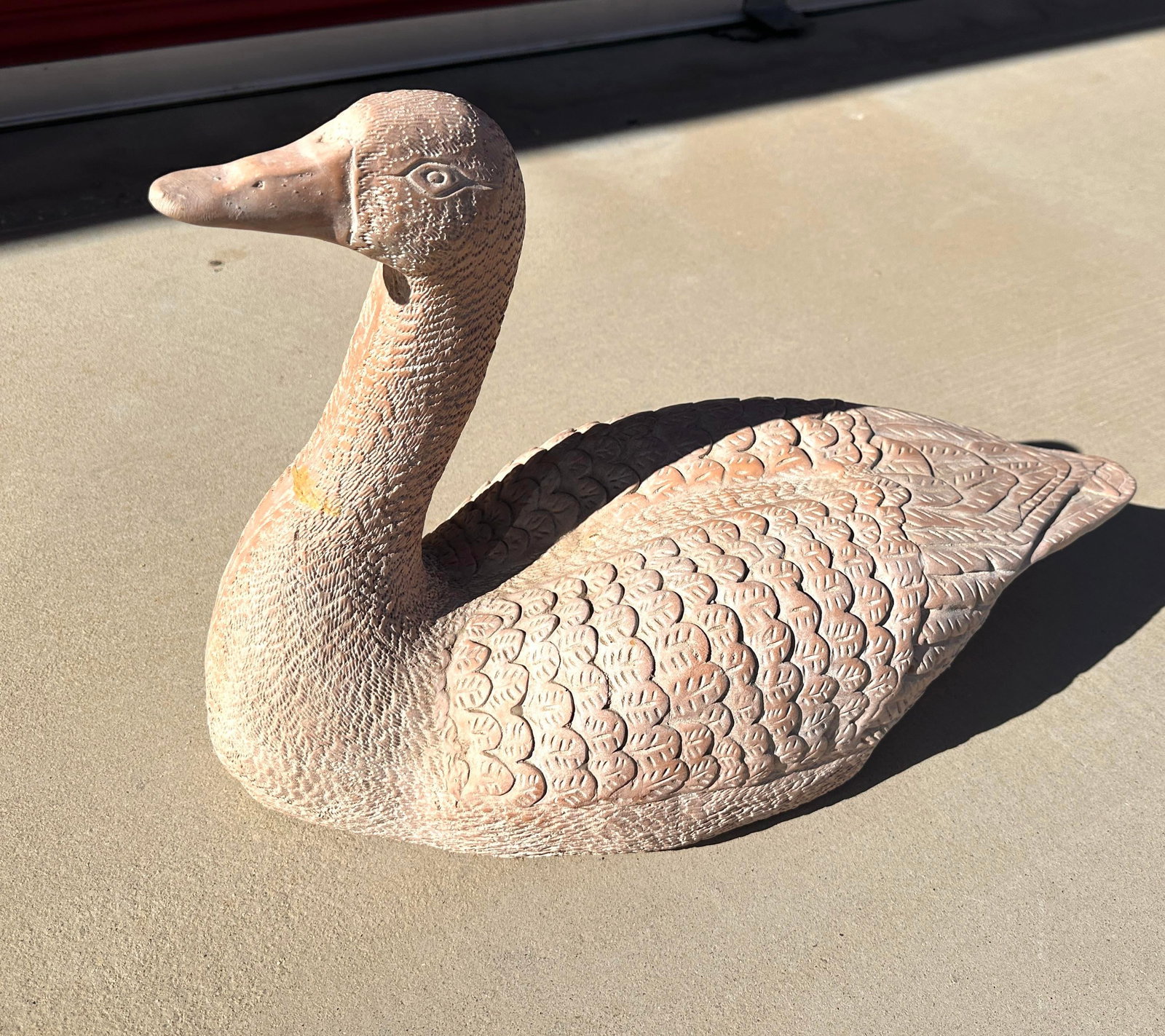 Vintage Clay Goose Statue - 3