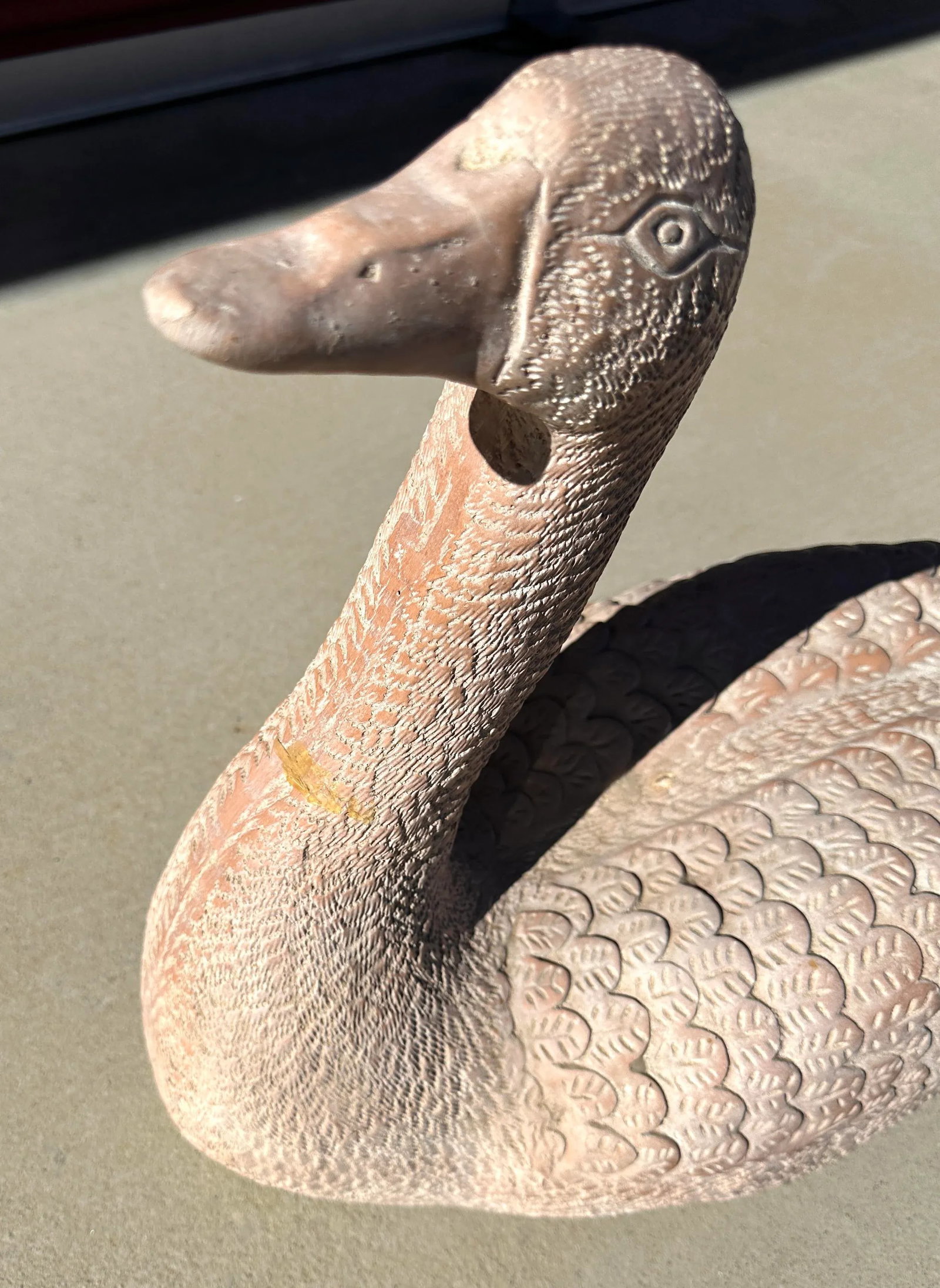 Vintage Clay Goose Statue - 4