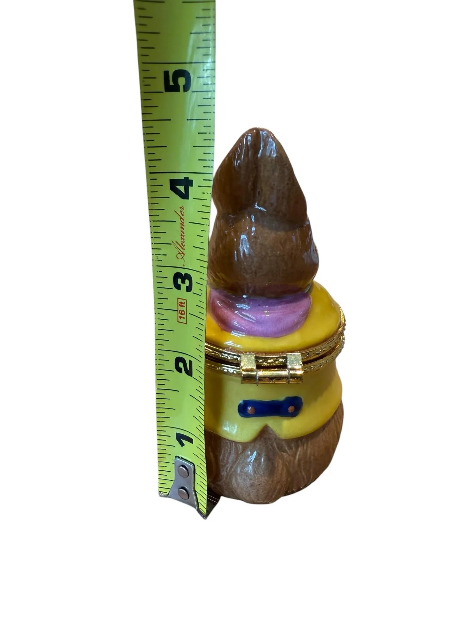 Late 20th Century Limoge Style Easter Bunny Rabbit Jewelry Trinket Box - 3