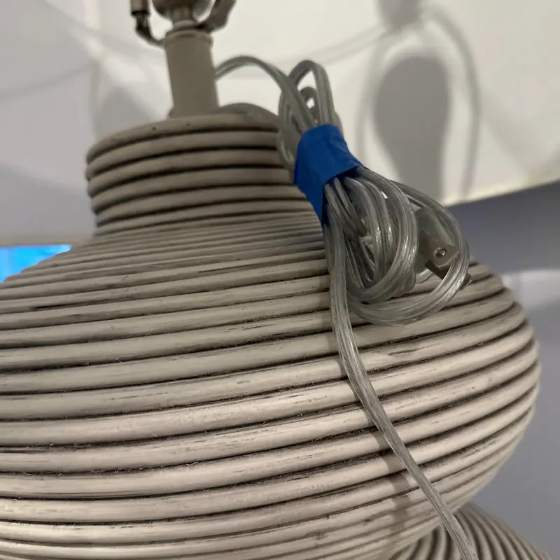 Palecek Hewitt Table Lamp Tall Whitewash Rattan - 5