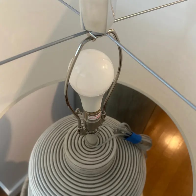 Palecek Hewitt Table Lamp Tall Whitewash Rattan - 6