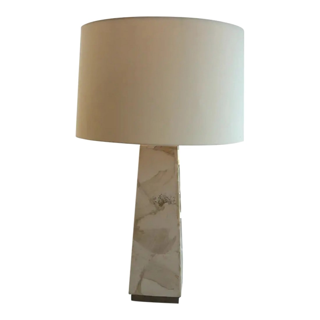 Palecek Loren Fossilized Clam Table Lamp: The Palecek Loren Table Lamp brings a bit of the ocean into your interior space. The fossilized clam body is topped with a round tapered Off White linen shade and nickel final. Three way switch is loc