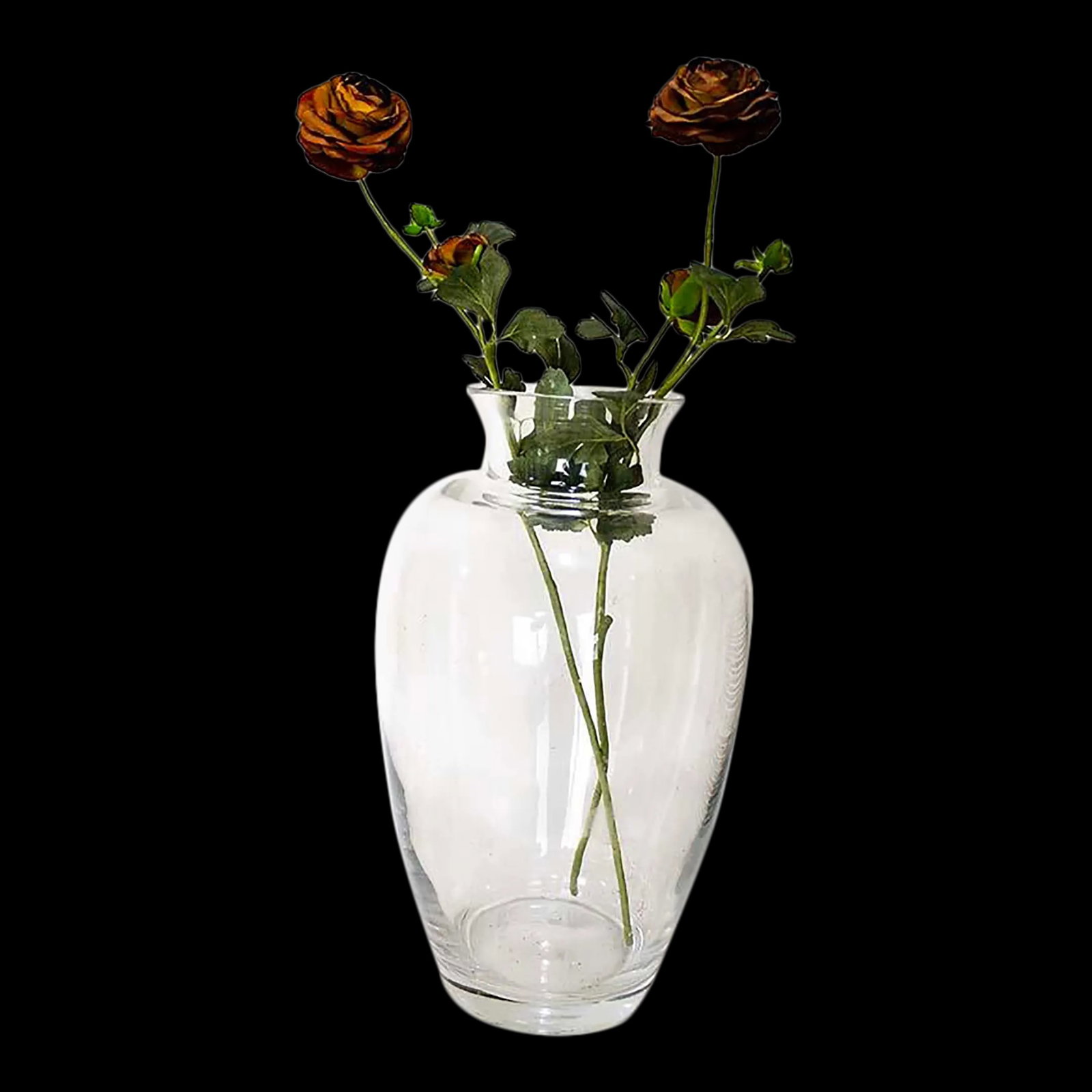 Large Antique Clear Glass Vase - Thick & Heavy - 2