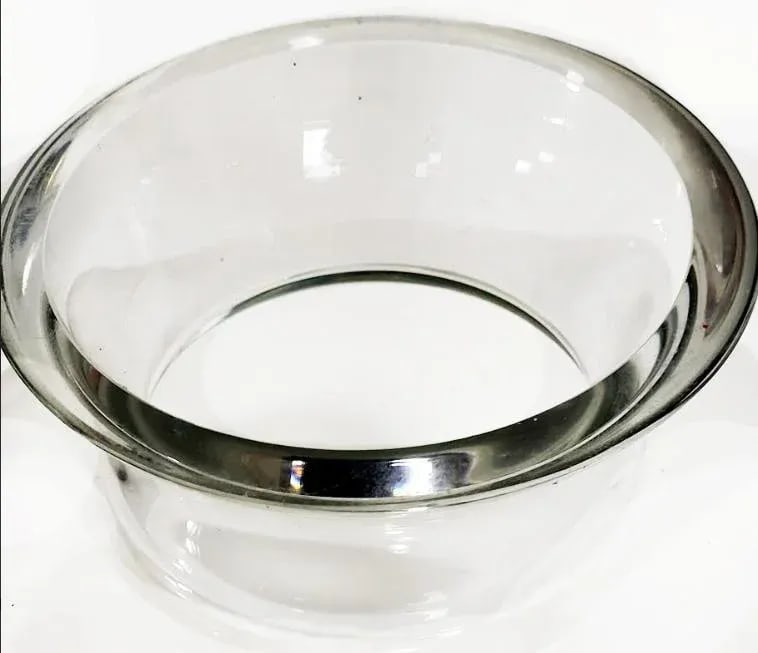 Large Antique Clear Glass Vase - Thick & Heavy - 3