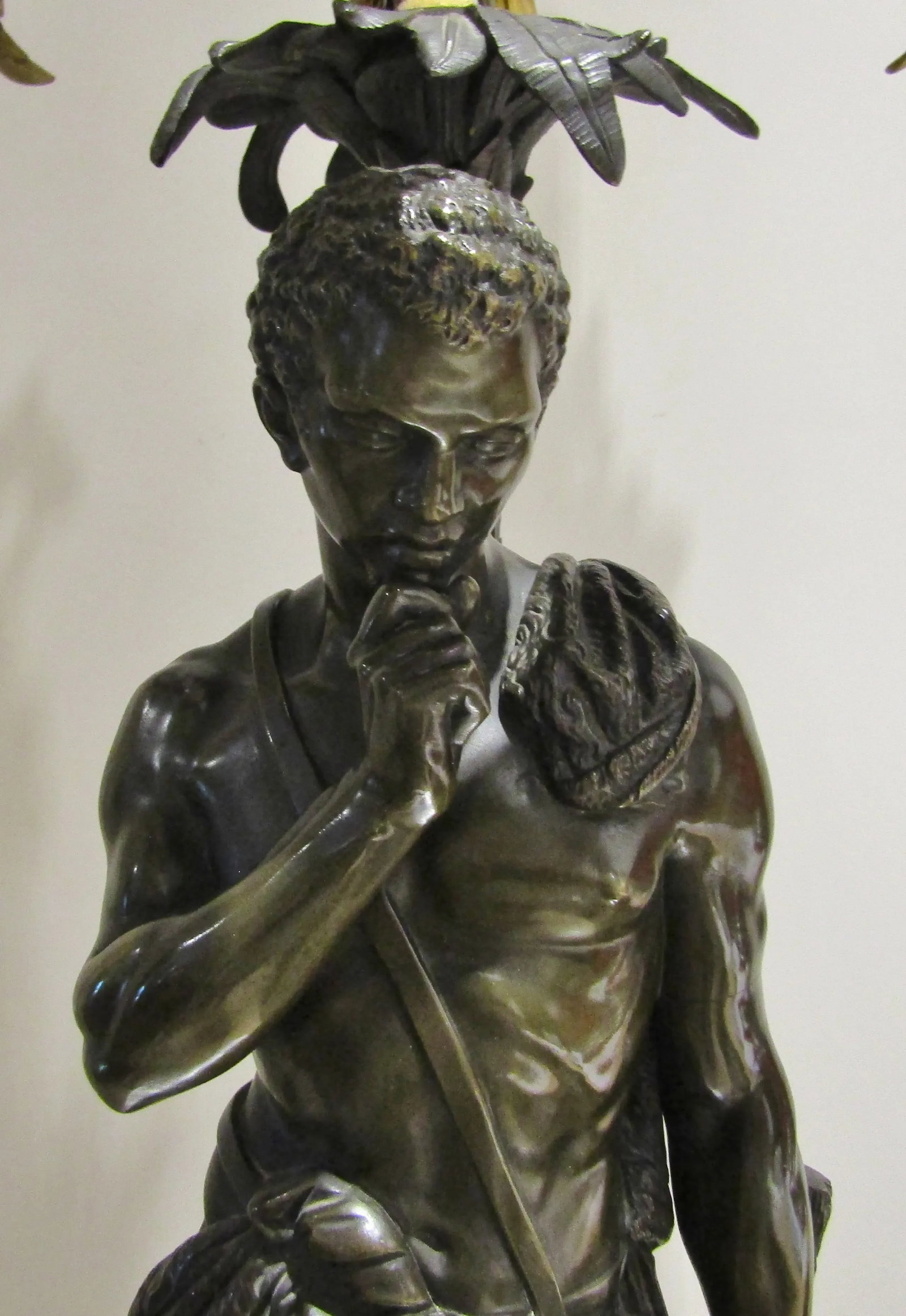 Rare Antique 19th Century French Gilt and Patinated Bronze and Marble Figural Candelabra - 6