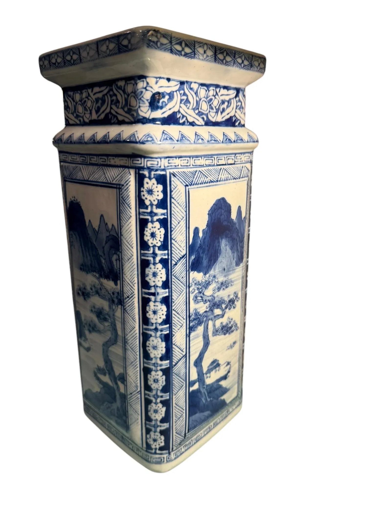 Vintage Chinese Qianlong Style Blue and White Porcelain Vases- a Pair - 10