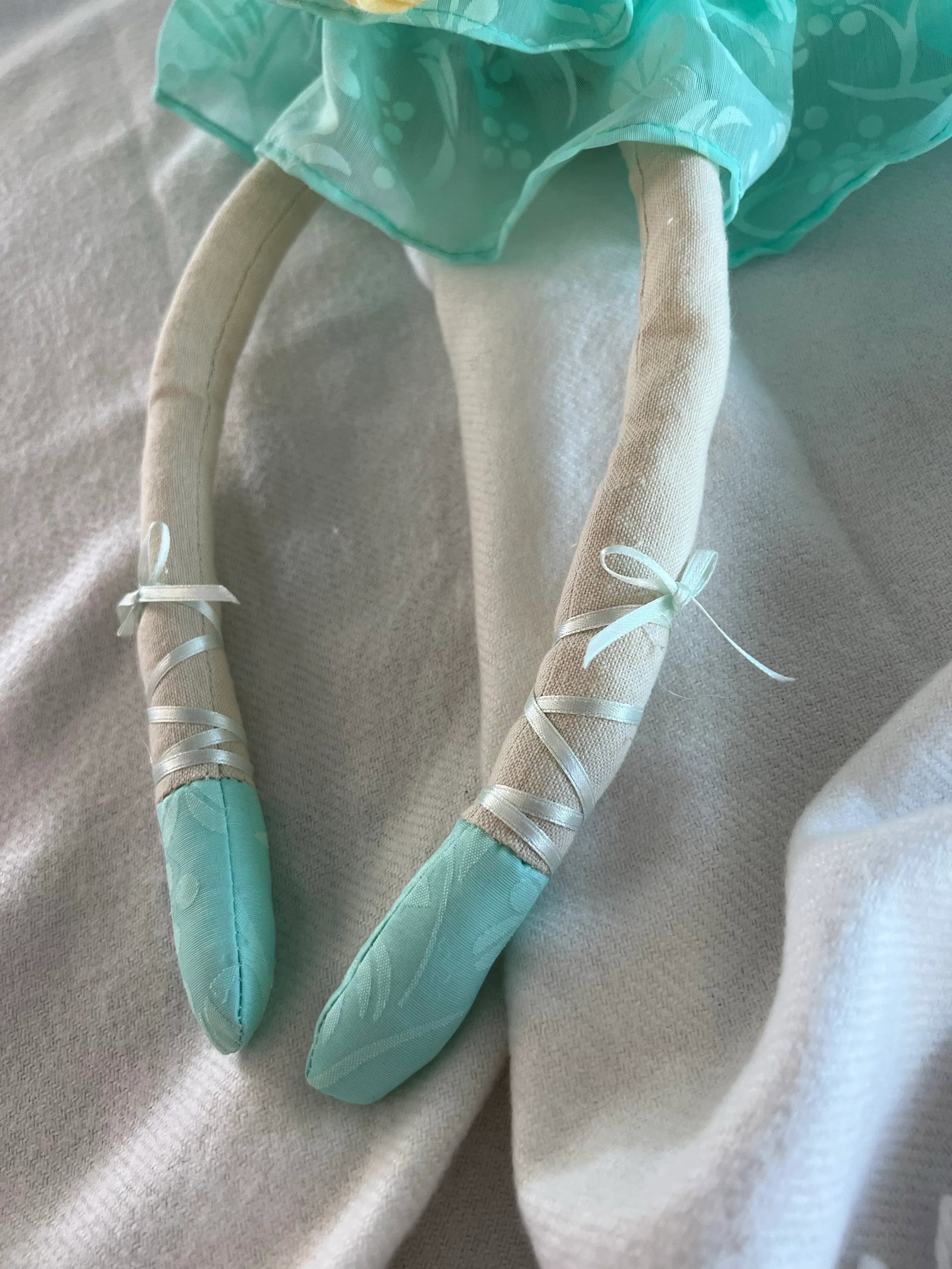 Ballerina Bunny Rabbit Teal Dress Yellow Flowers. 28" - 12