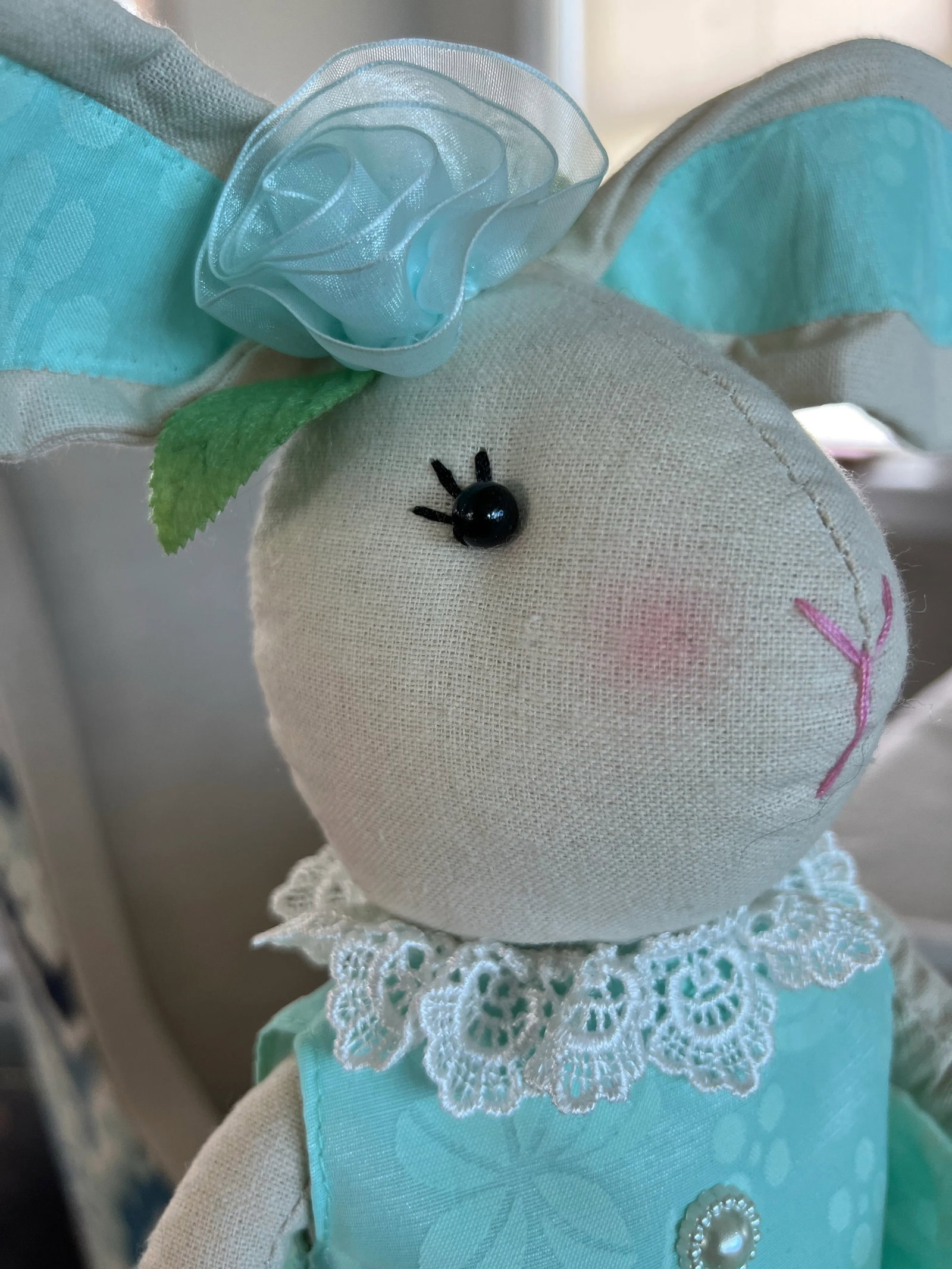 Ballerina Bunny Rabbit Teal Dress Yellow Flowers. 28" - 6