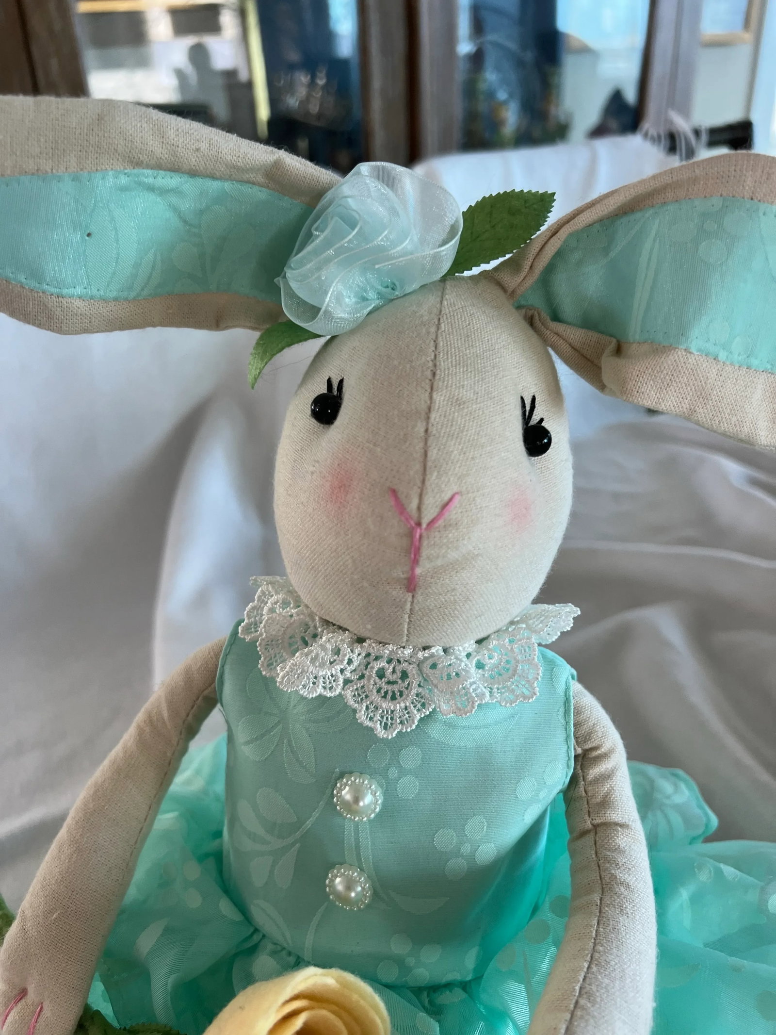 Ballerina Bunny Rabbit Teal Dress Yellow Flowers. 28" - 7