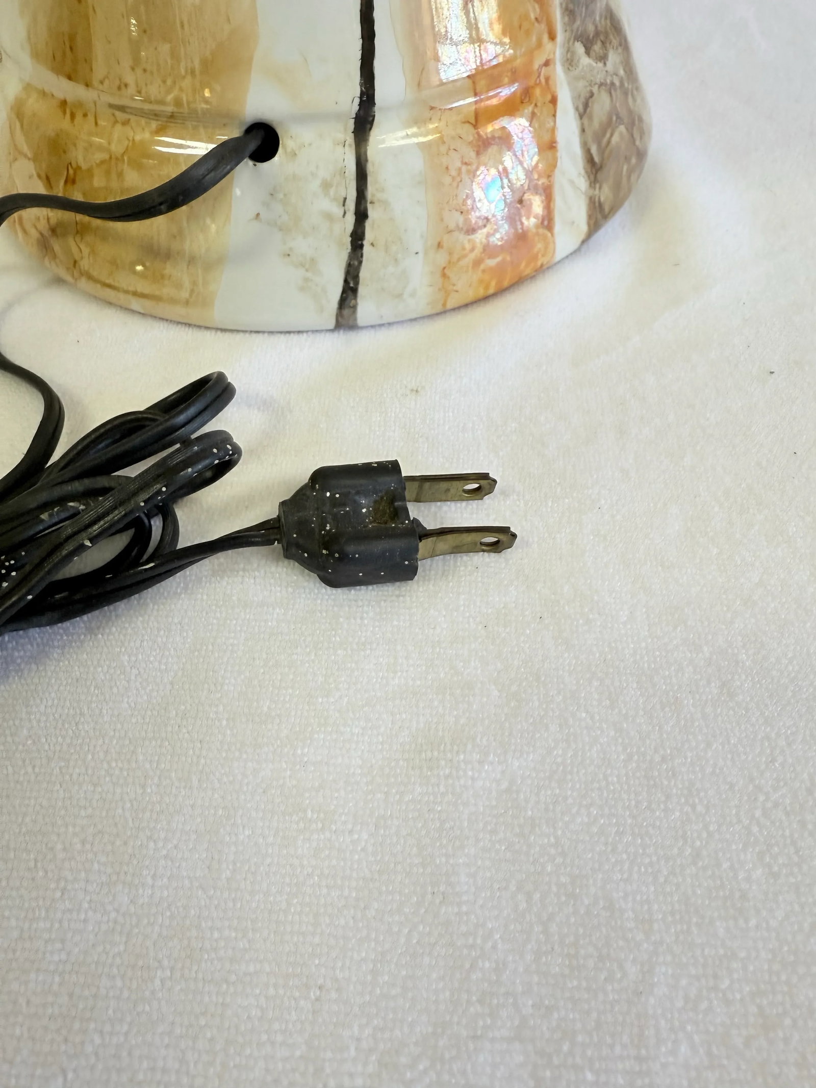 Vintage Chinoiserie Asian Style Ginger Jar Table Lamp in Luster Glaze - 8