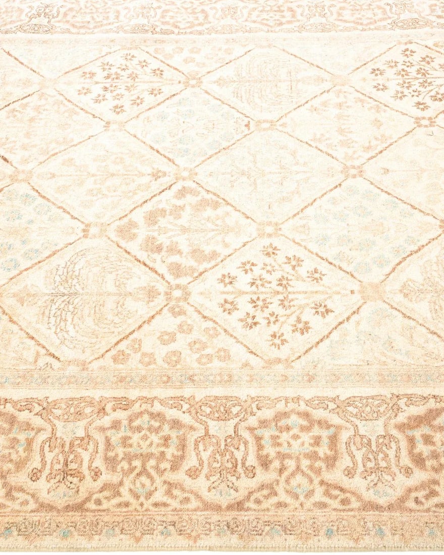 Mogul, One-of-a-Kind Hand-Knotted Area Rug - Ivory, 4' 0" x 8' 3" - 4