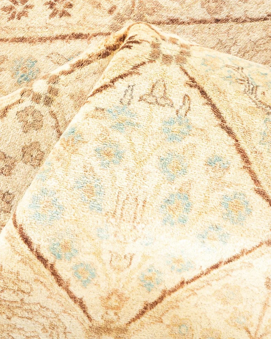 Mogul, One-of-a-Kind Hand-Knotted Area Rug - Ivory, 4' 0" x 8' 3" - 7