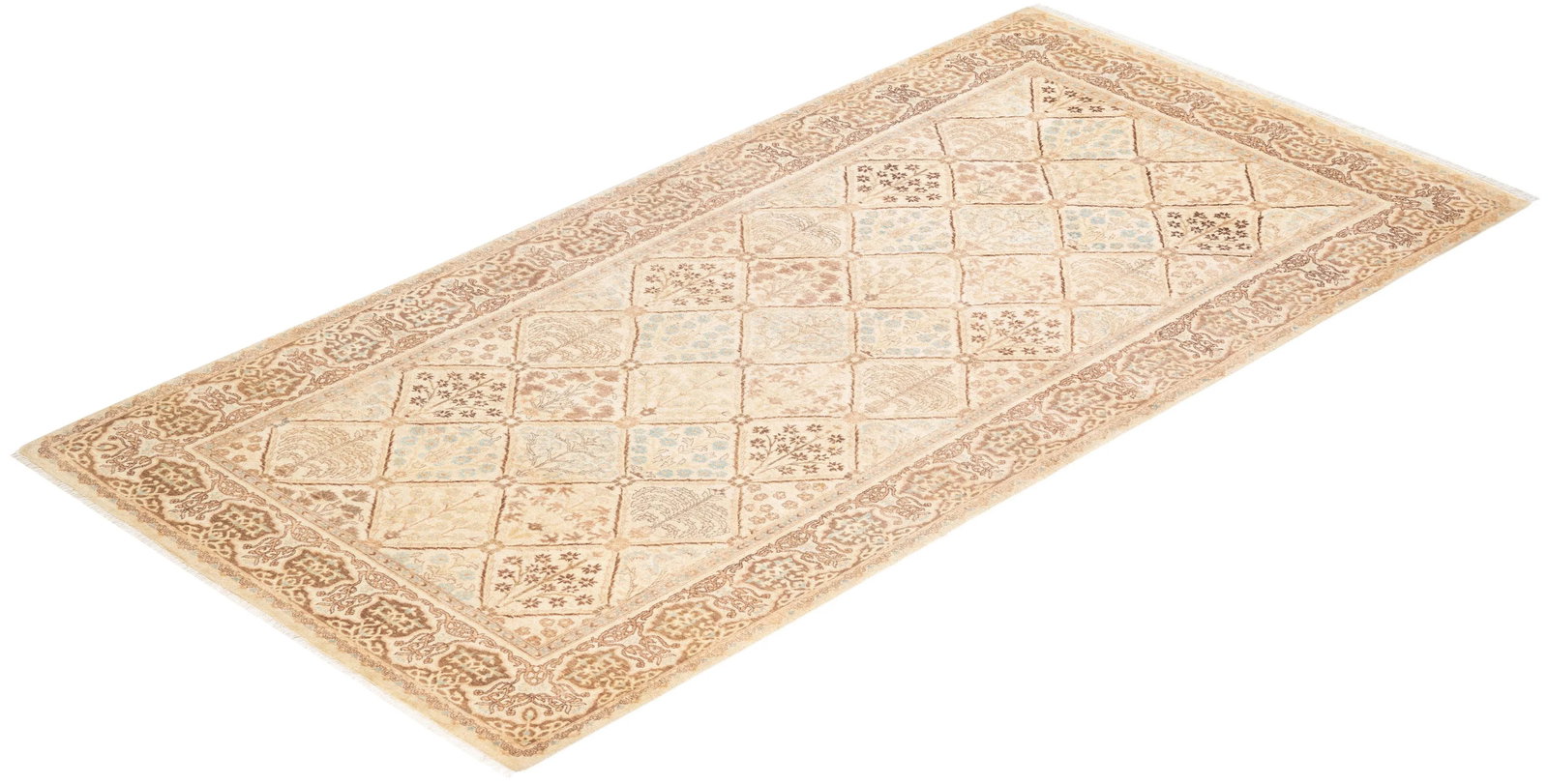 Mogul, One-of-a-Kind Hand-Knotted Area Rug - Ivory, 4' 0" x 8' 3" - 8