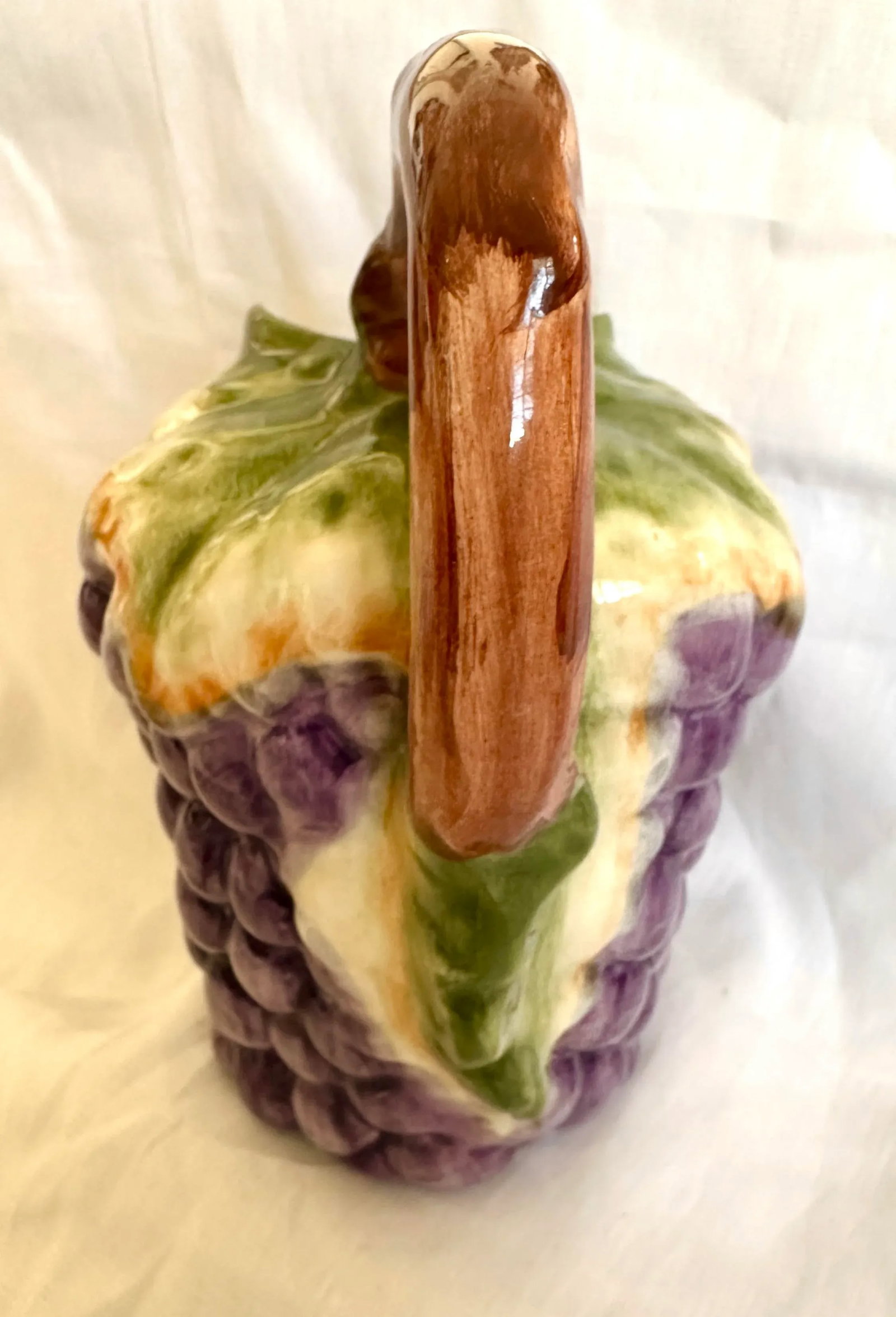 Vintage Portugese Grape Motif Majolica Pitcher - 7