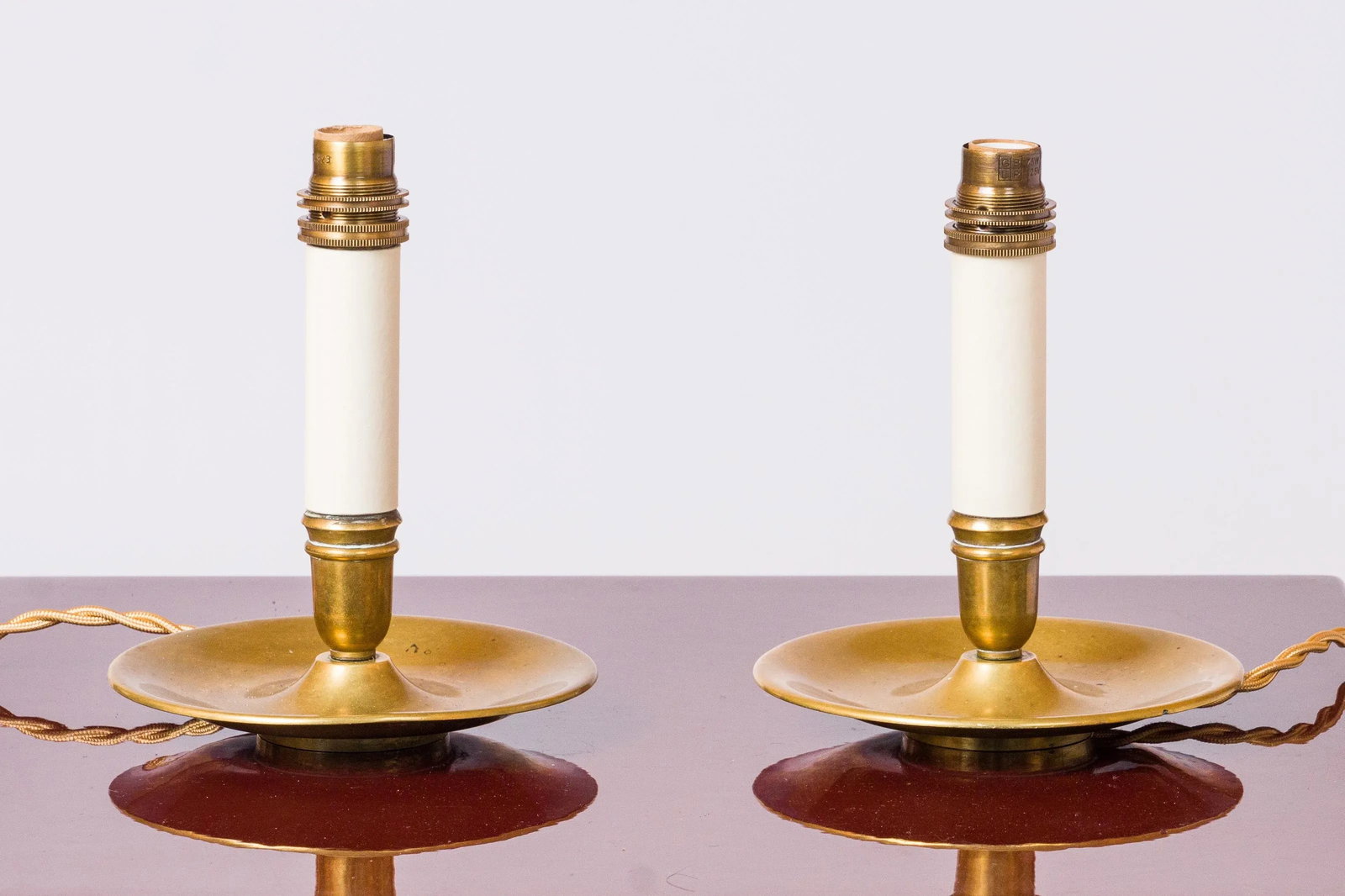 Pair of Neoclassical Style Bronze Candlestick Table Lamps, France 1960s - 3