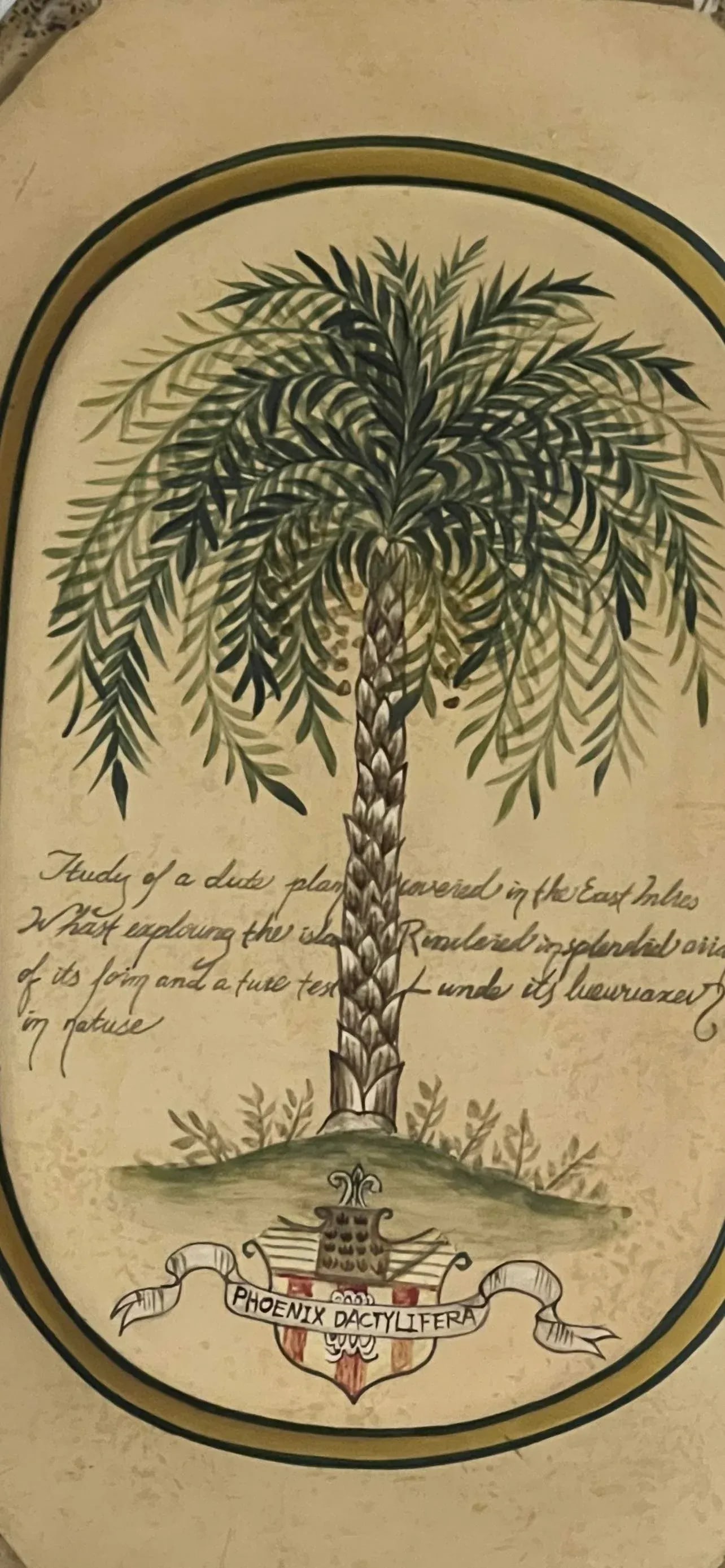 Vintage British Colonial Style Faux Bamboo and Palm Tree Decorative Trays / Plates- Set of 2 - 3