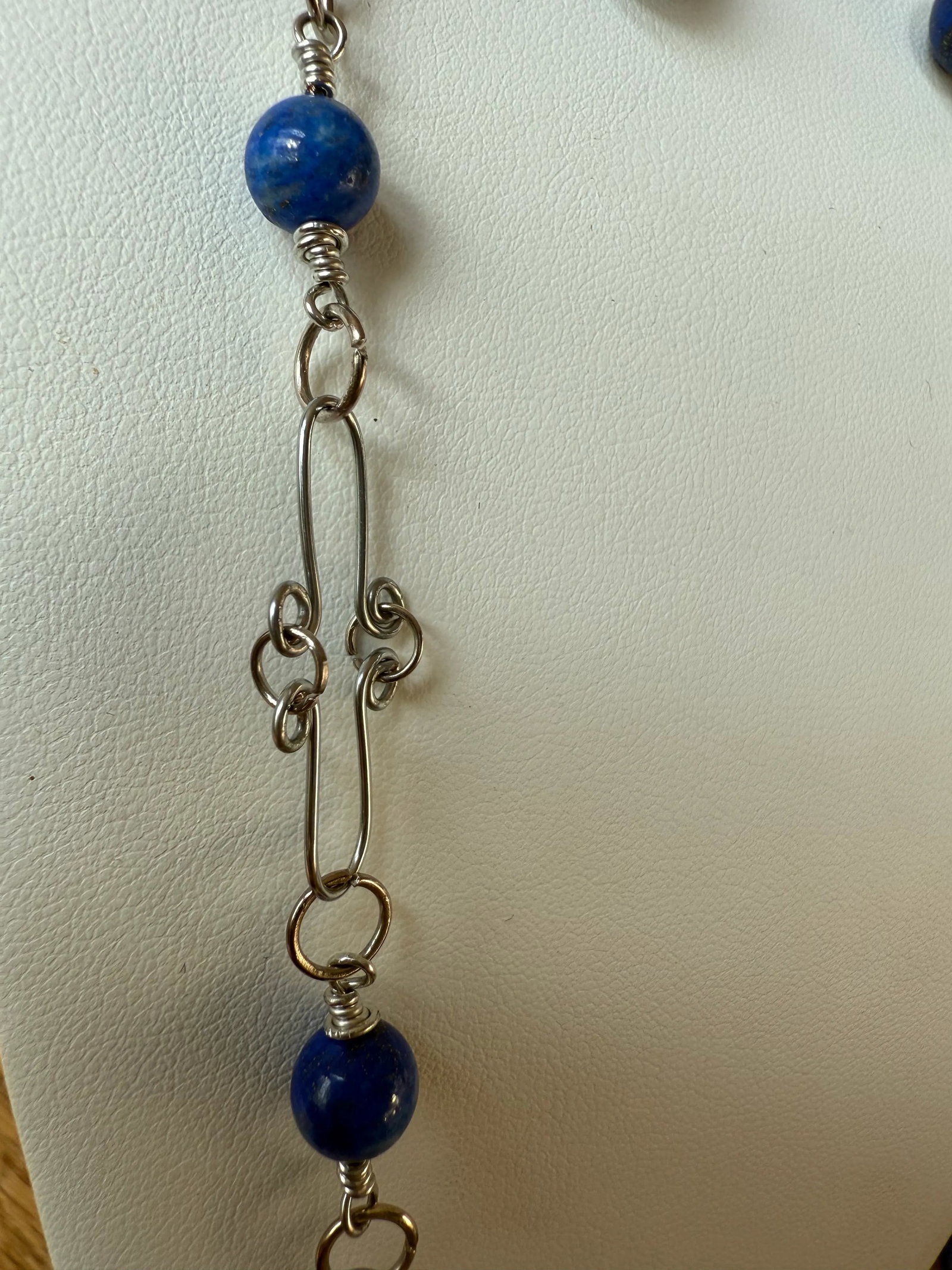 1990s Sterling Silver Lapis Lazuli Necklace Earrings Set - 3 Pieces - 10