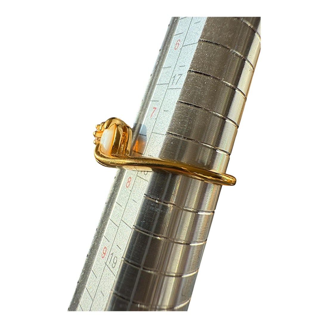 1990s 18k Gold Plated Opal Ring With Accent, Size 7.5: Opal in Gold Plated setting with rhinestone accent. Size 7.5-7.75 Marked 18 KT. HGE (Heavy Gold Electroplate) Condition: Alterations: Original Condition Unaltered Imperfections: Some