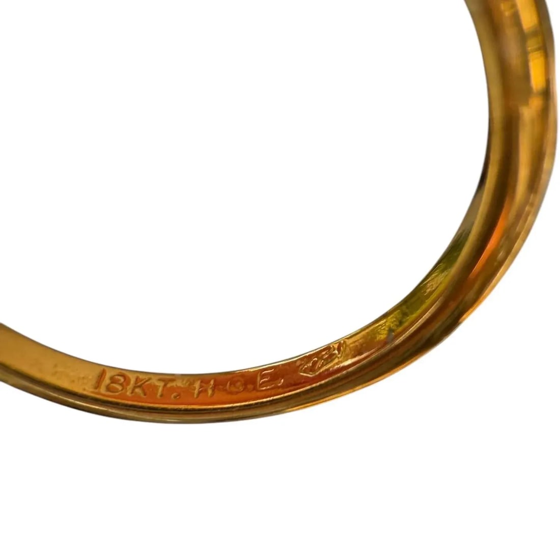 1990s 18k Gold Plated Opal Ring With Accent, Size 7.5 - 3