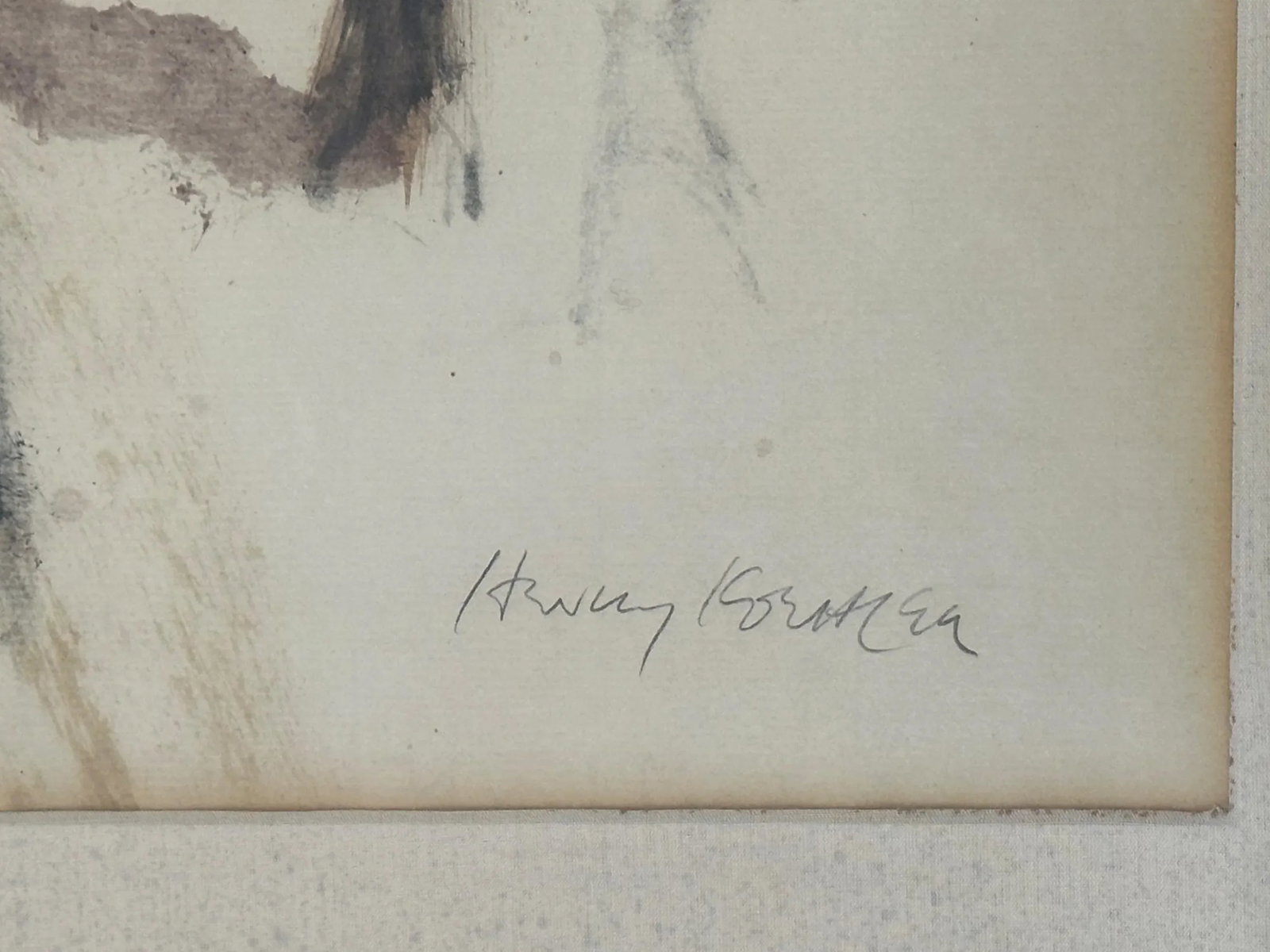 1990s "Study of a Hunter" Vintage Equestrian Watercolor Horse Painting by Henry Koehler - 4