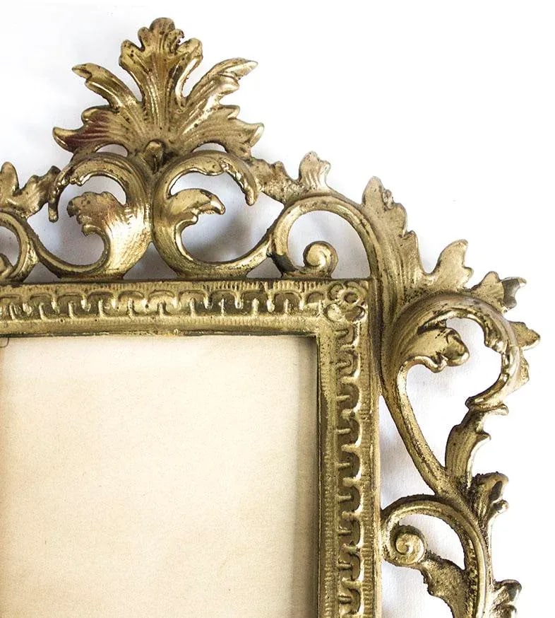 Hollywood Regency Gold Tole Scrolled Picture Frame - 3