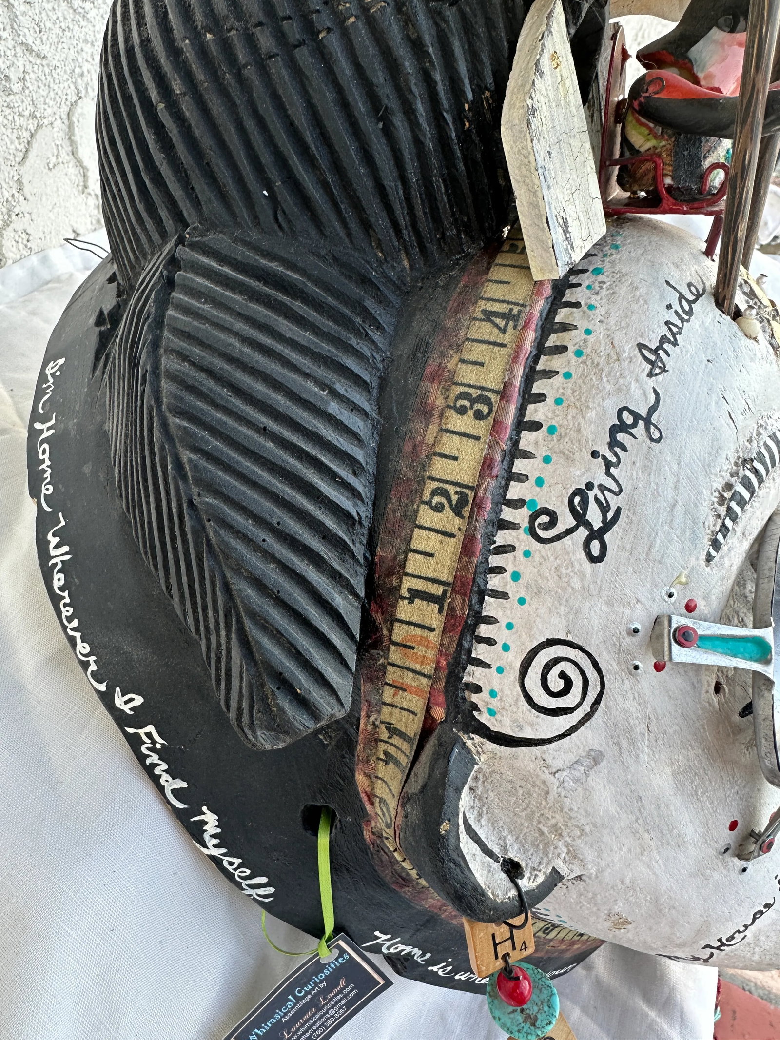 Whimsical Mixed Media Wall Art "Living Inside My Head" by Lauretta Lowell - 10