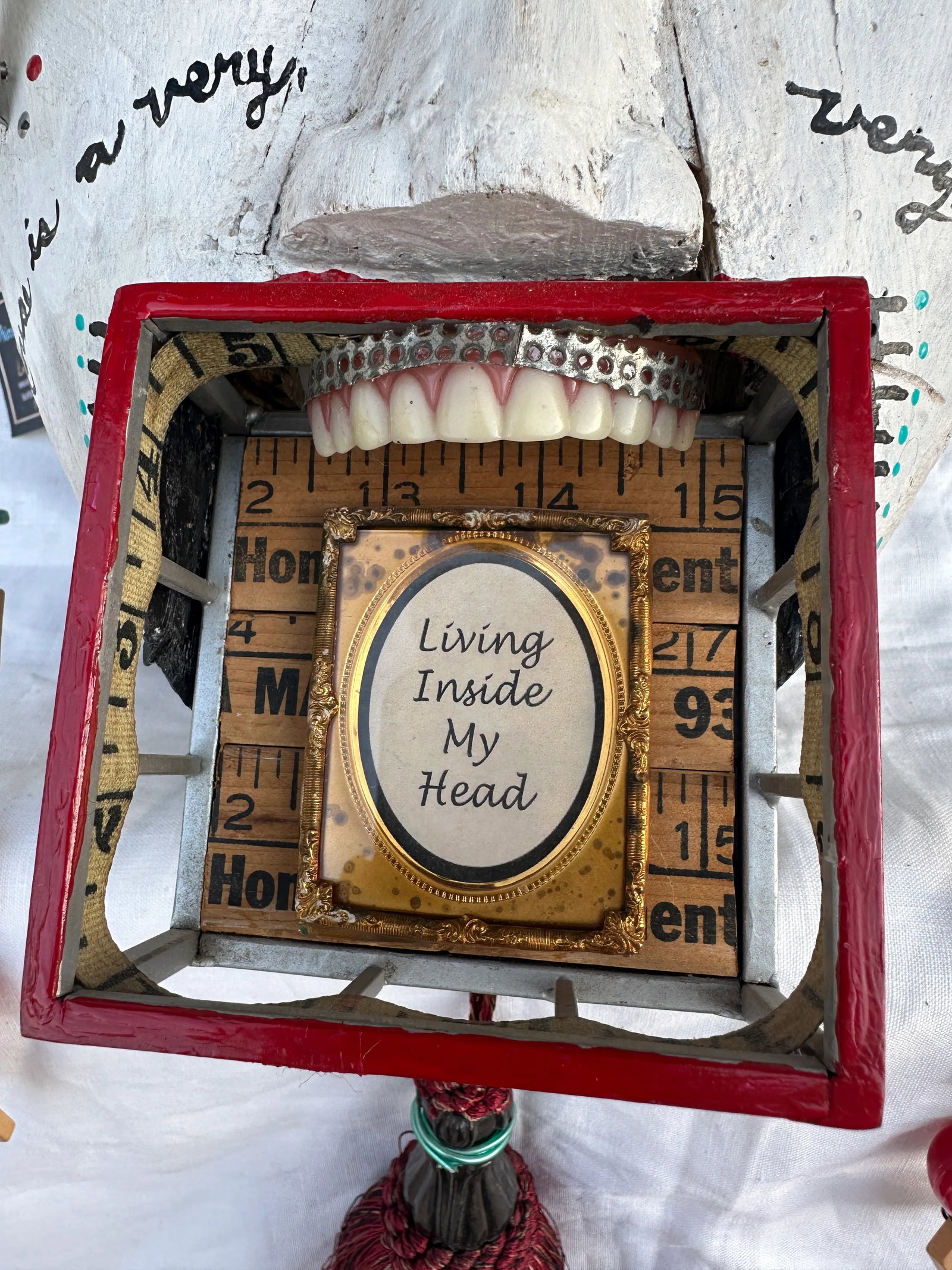 Whimsical Mixed Media Wall Art "Living Inside My Head" by Lauretta Lowell - 3