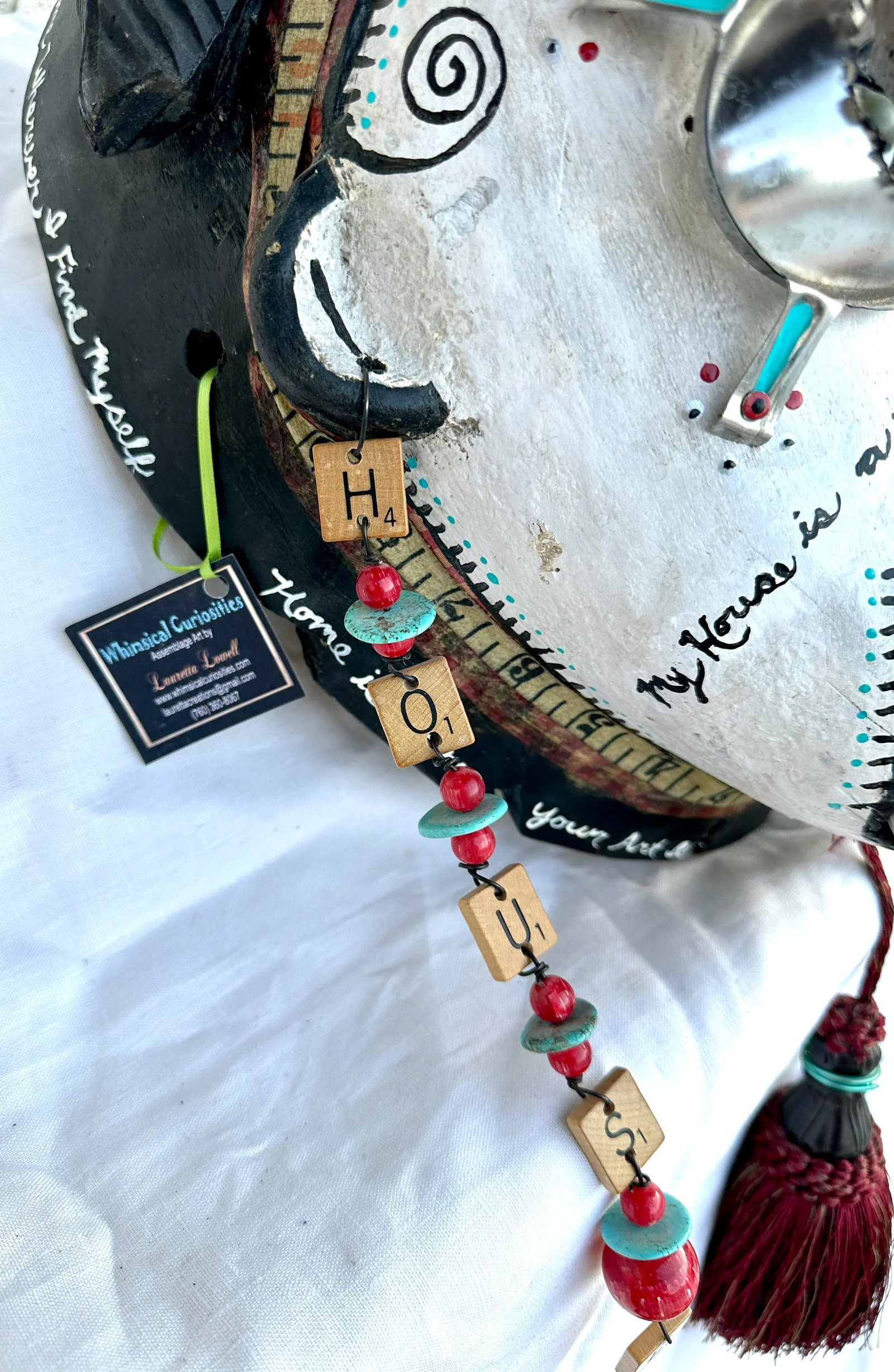 Whimsical Mixed Media Wall Art "Living Inside My Head" by Lauretta Lowell - 7